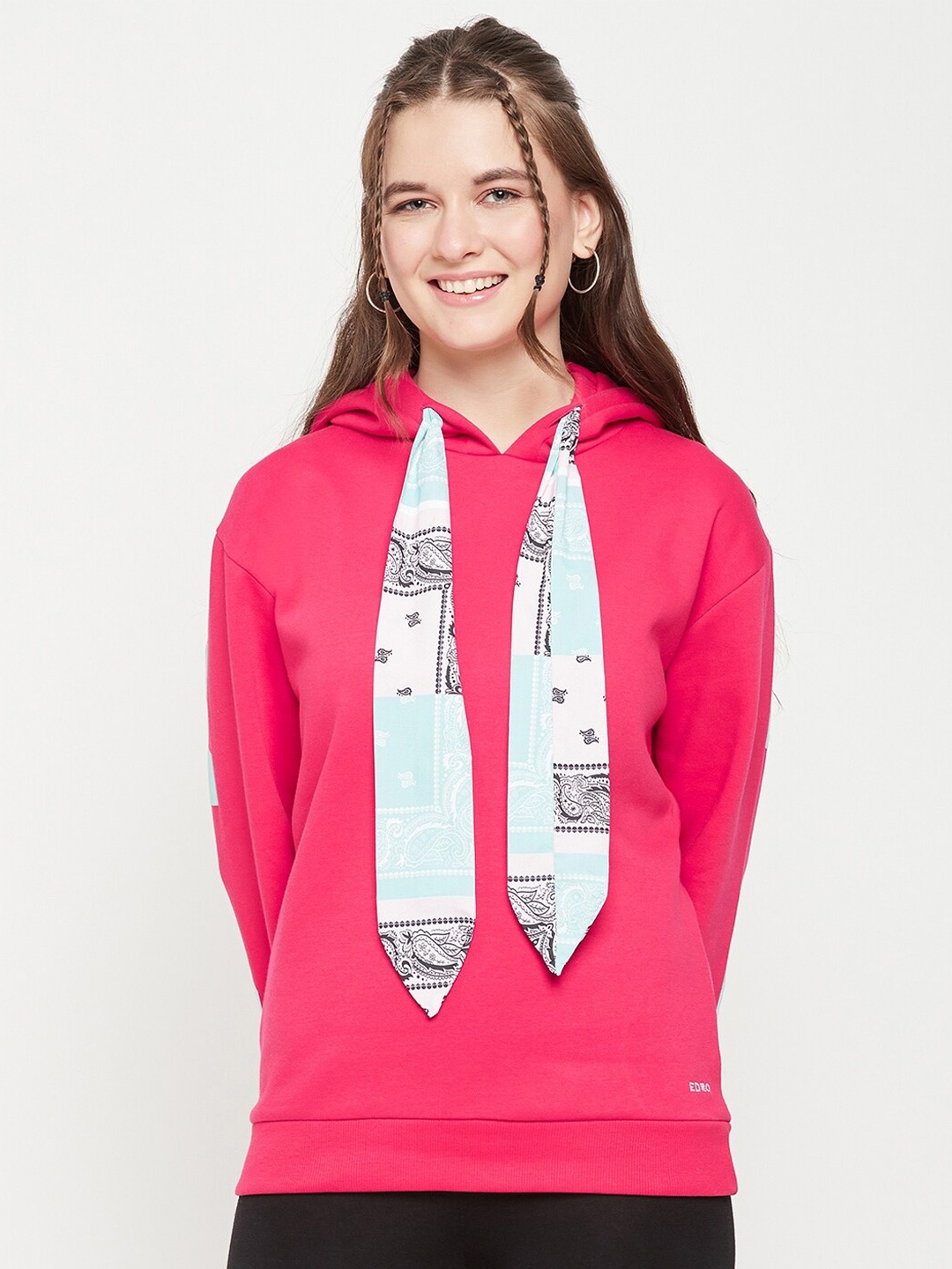 

EDRIO Hooded Fleece Pullover Sweatshirt, Magenta