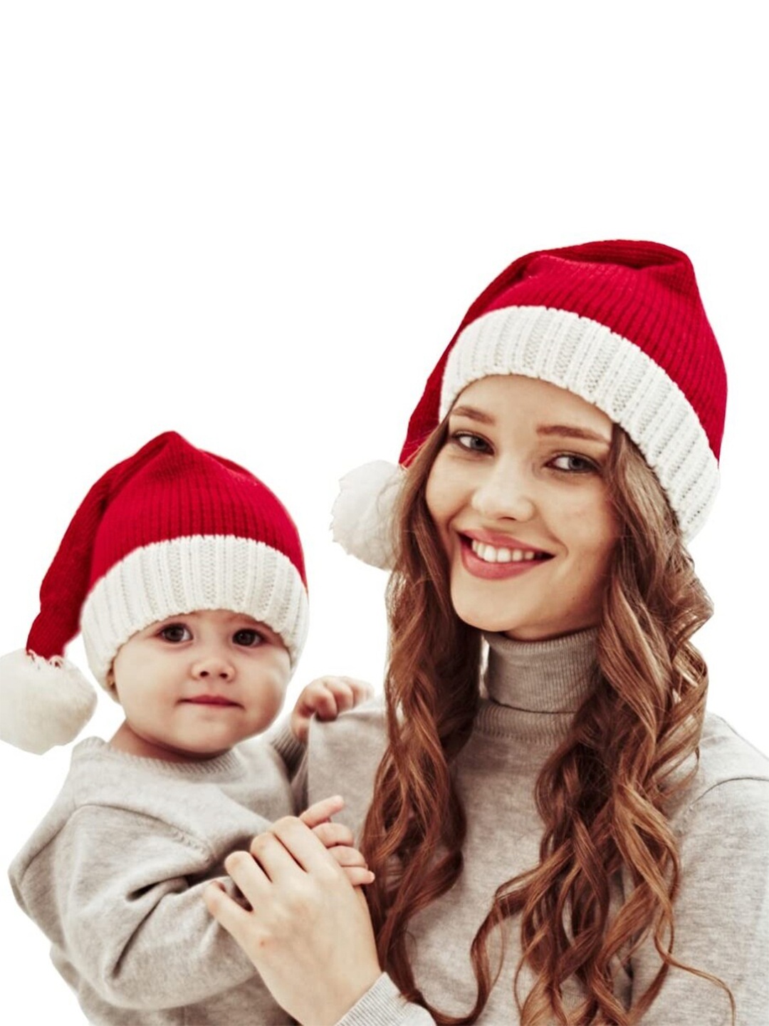 

EL REGALO Pack Of 2 Self Design Beanie, Red