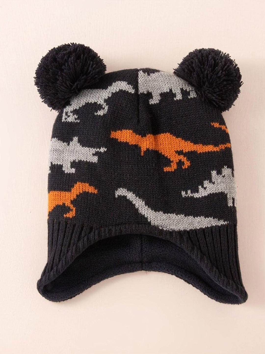 

EL REGALO Kids Self Design Beanie, Black