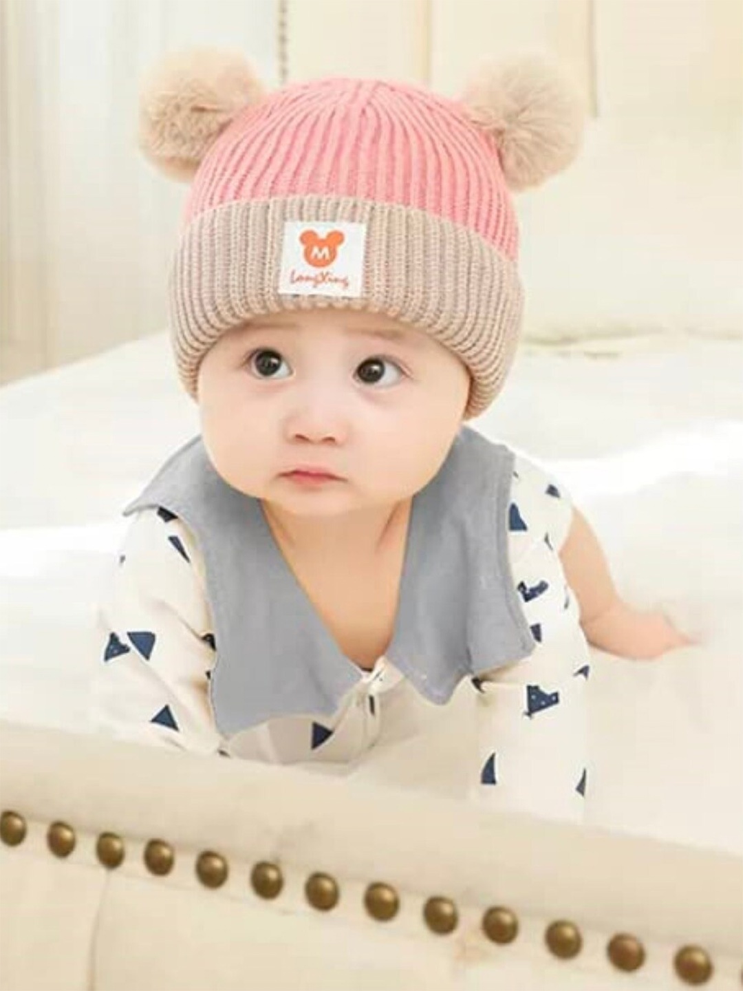 

EL REGALO Kids Self Design Beanie, Pink