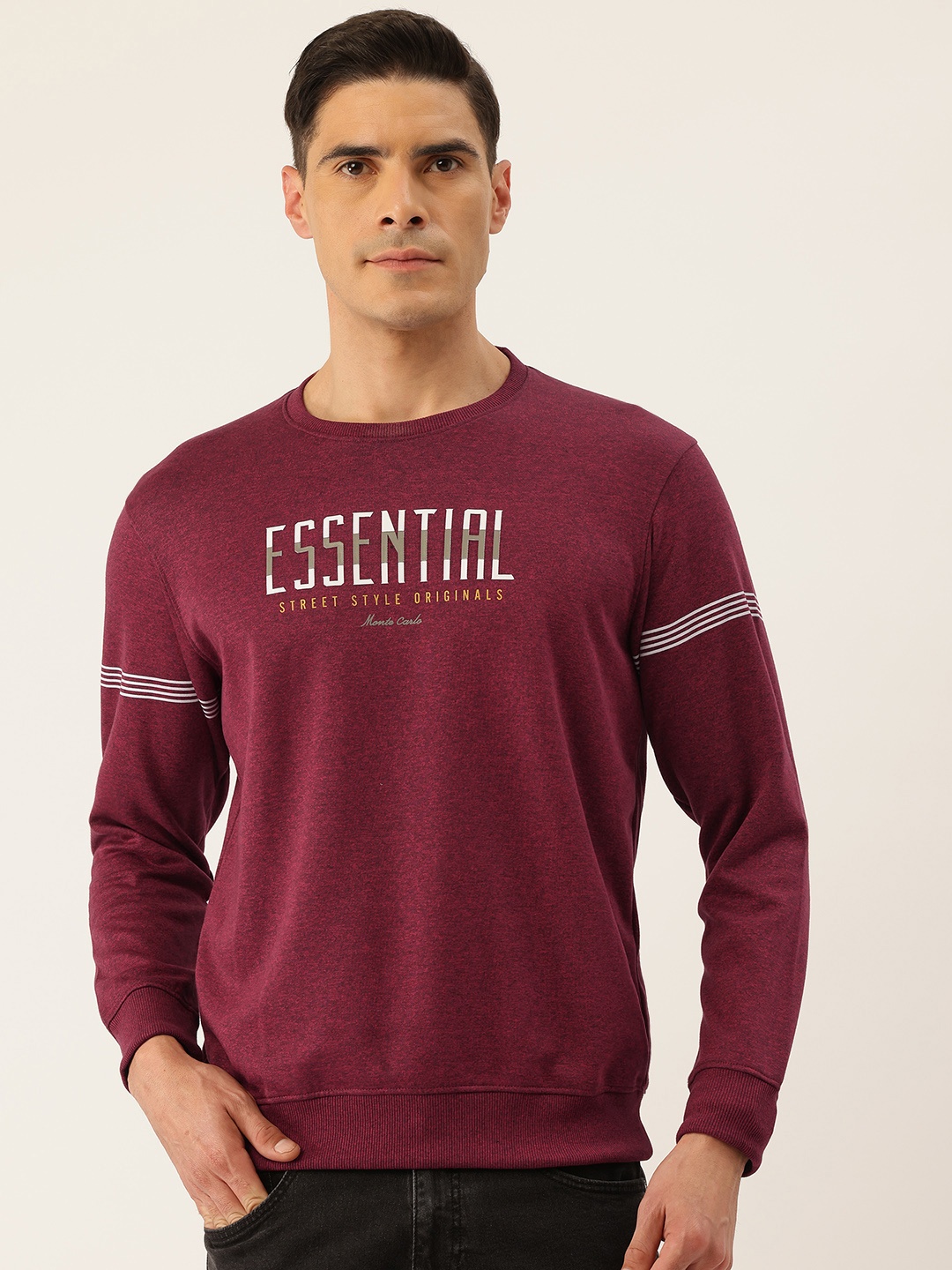 

Monte Carlo Men Printed Sweatshirt, Maroon