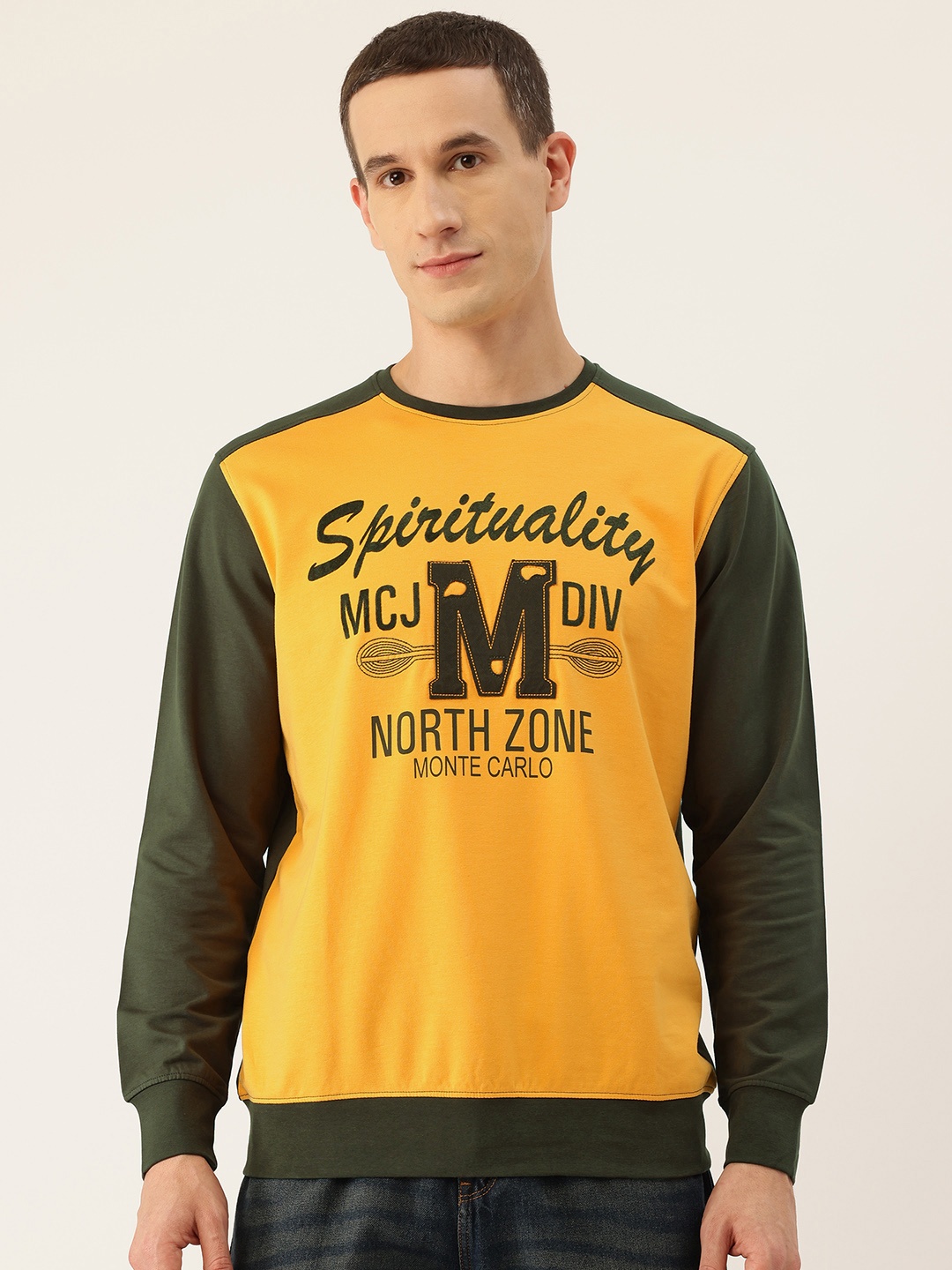 

Monte Carlo Men Printed Sweatshirt, Mustard