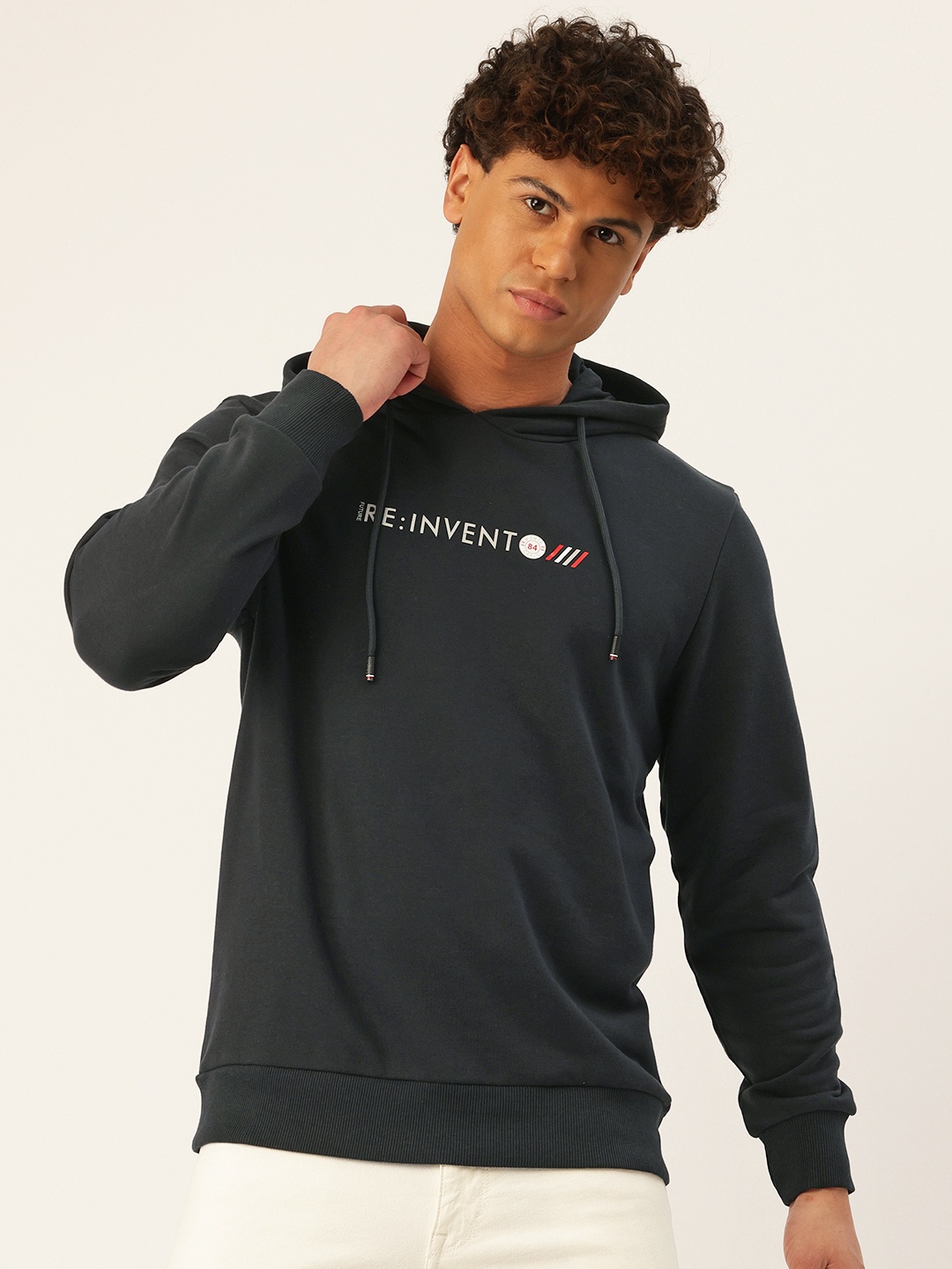 

Monte Carlo Printed Hooded Sweatshirt, Navy blue