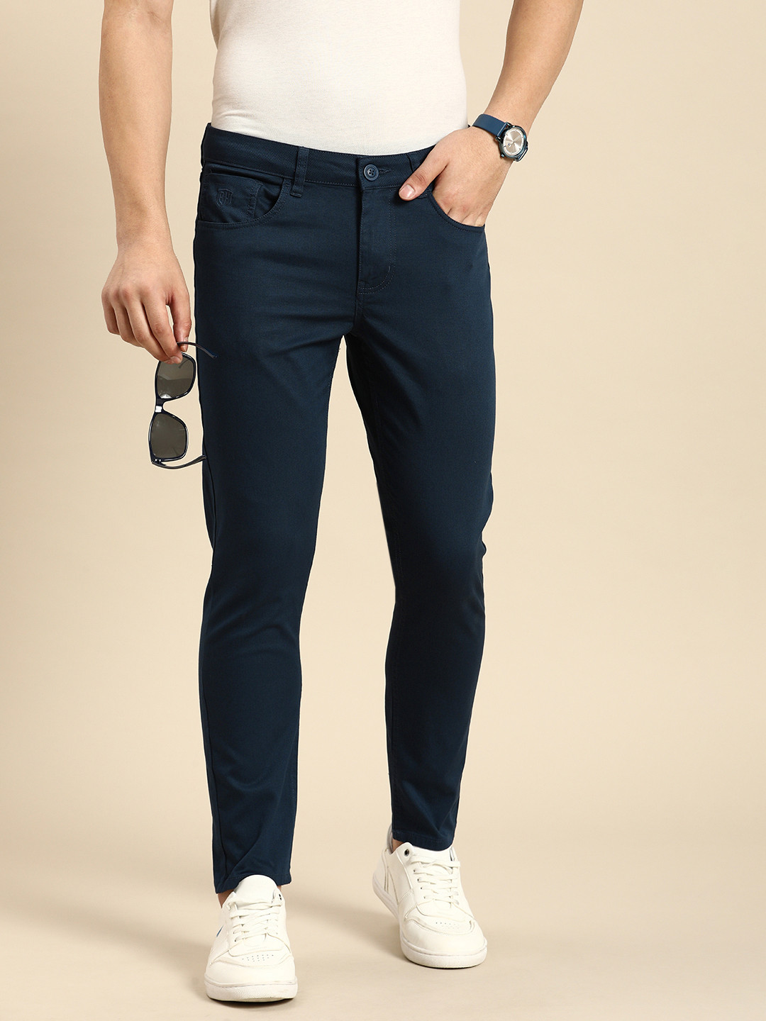 

Being Human Men Comfort Chinos Trousers, Navy blue