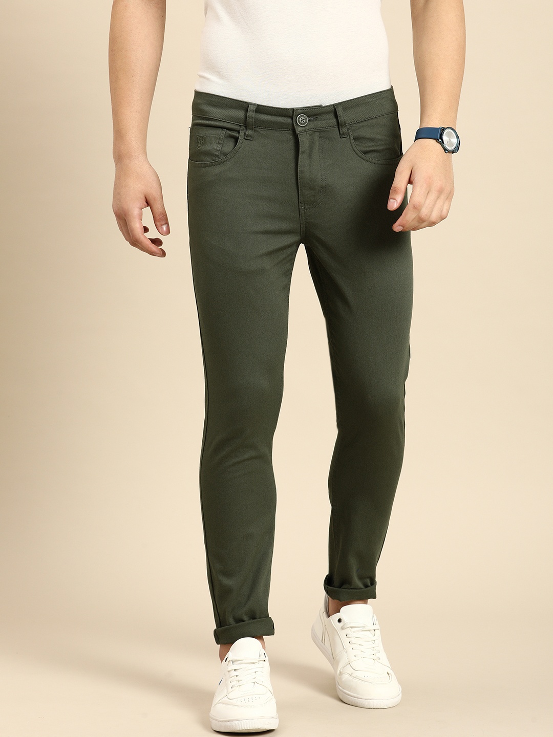 

Being Human Men Comfort Chinos Trousers, Olive