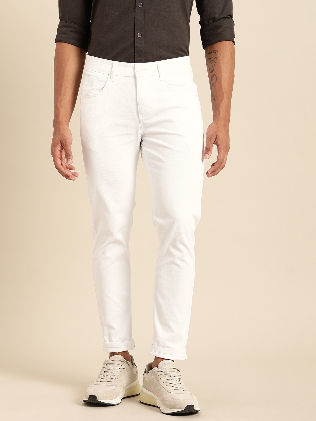 

Being Human Men Comfort Chinos Trousers, White