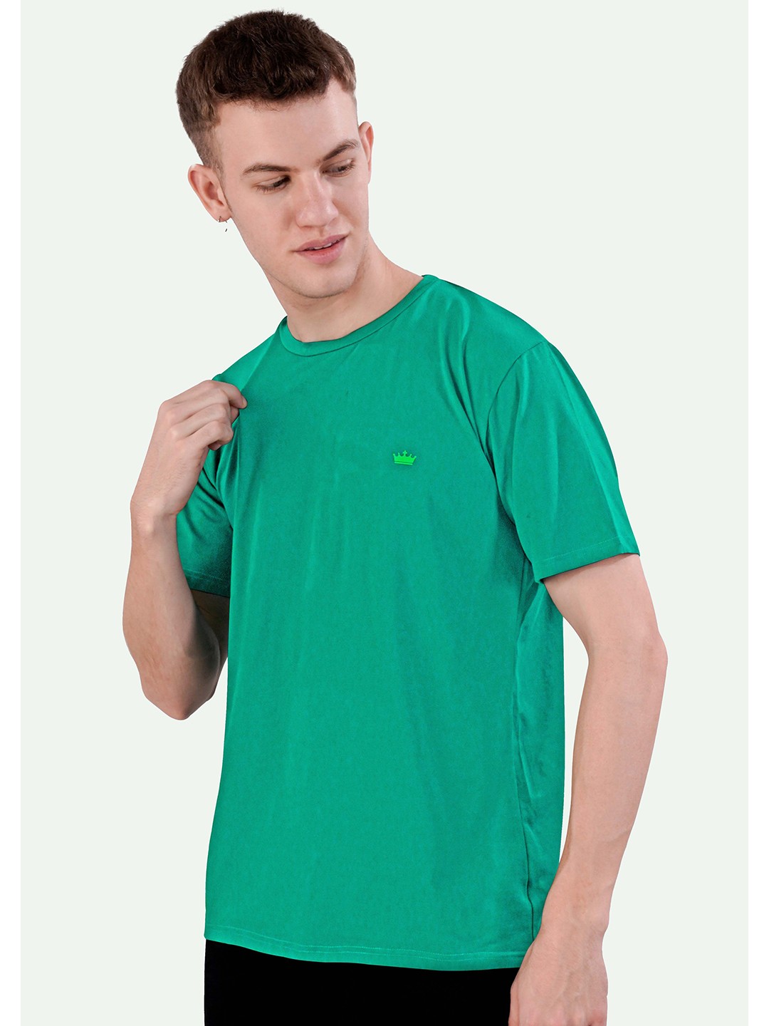 

FRENCH CROWN Conversational Printed Pure Cotton T-shirt, Green