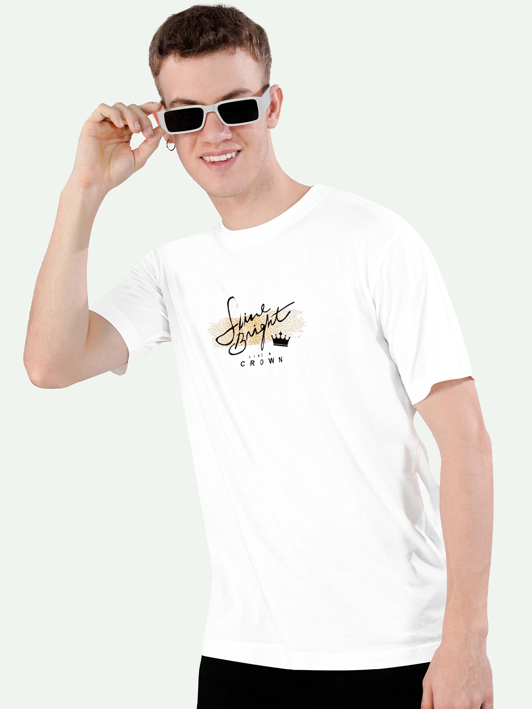 

FRENCH CROWN Typography Printed T-shirt, White