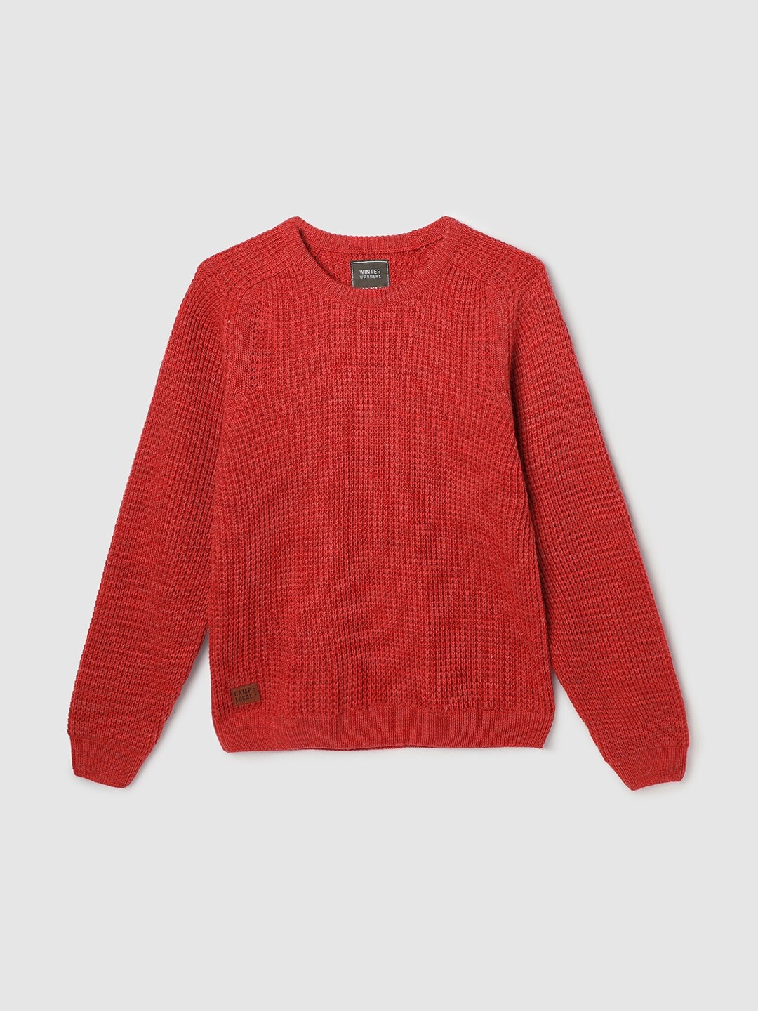 

max Boys Long Sleeves Cable Knit Pullover, Rust