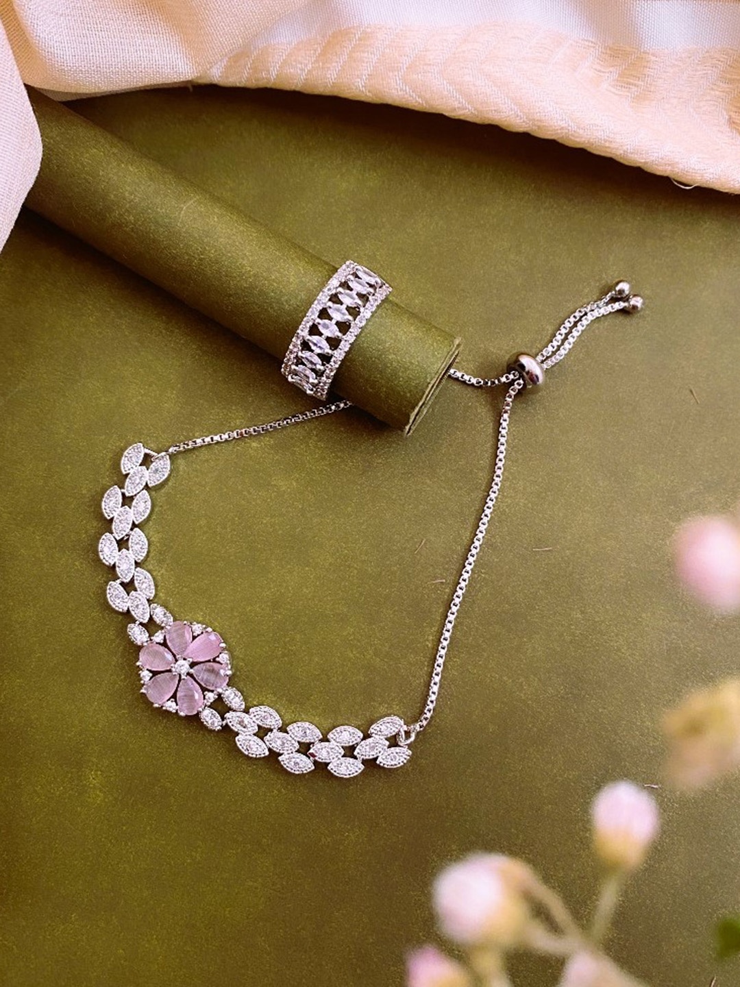 

ATIBELLE Silver-Plated Cubic Zirconia Jewellery Set