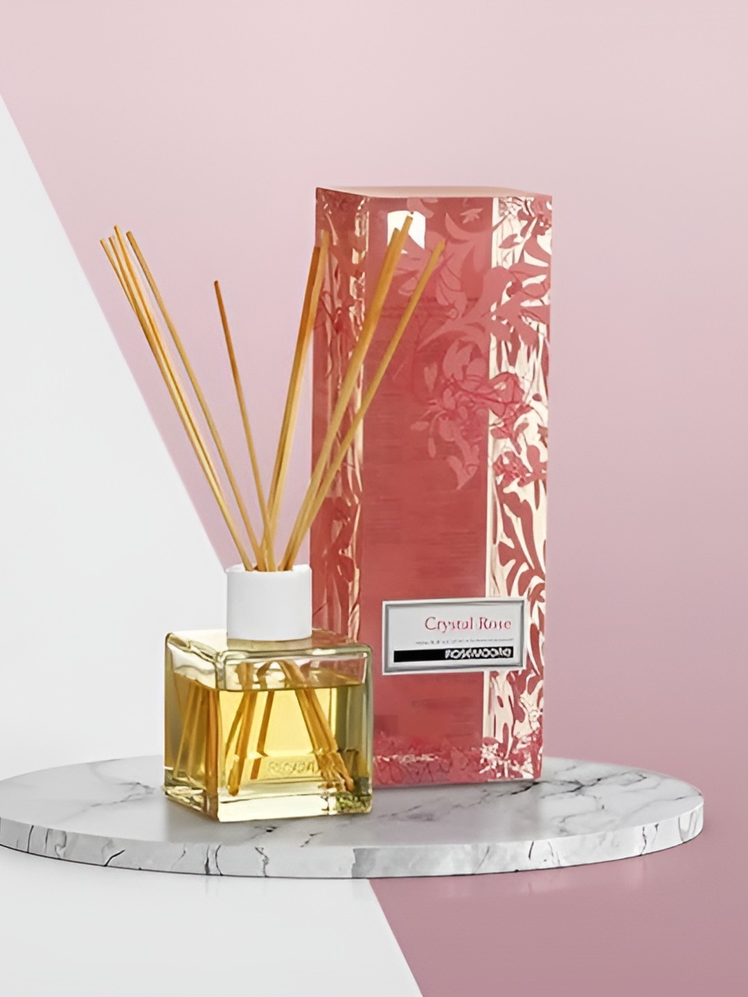 

ROSEMOORe Crystal Rose Aroma Oil Reed Diffuser - 200 ml, Pink