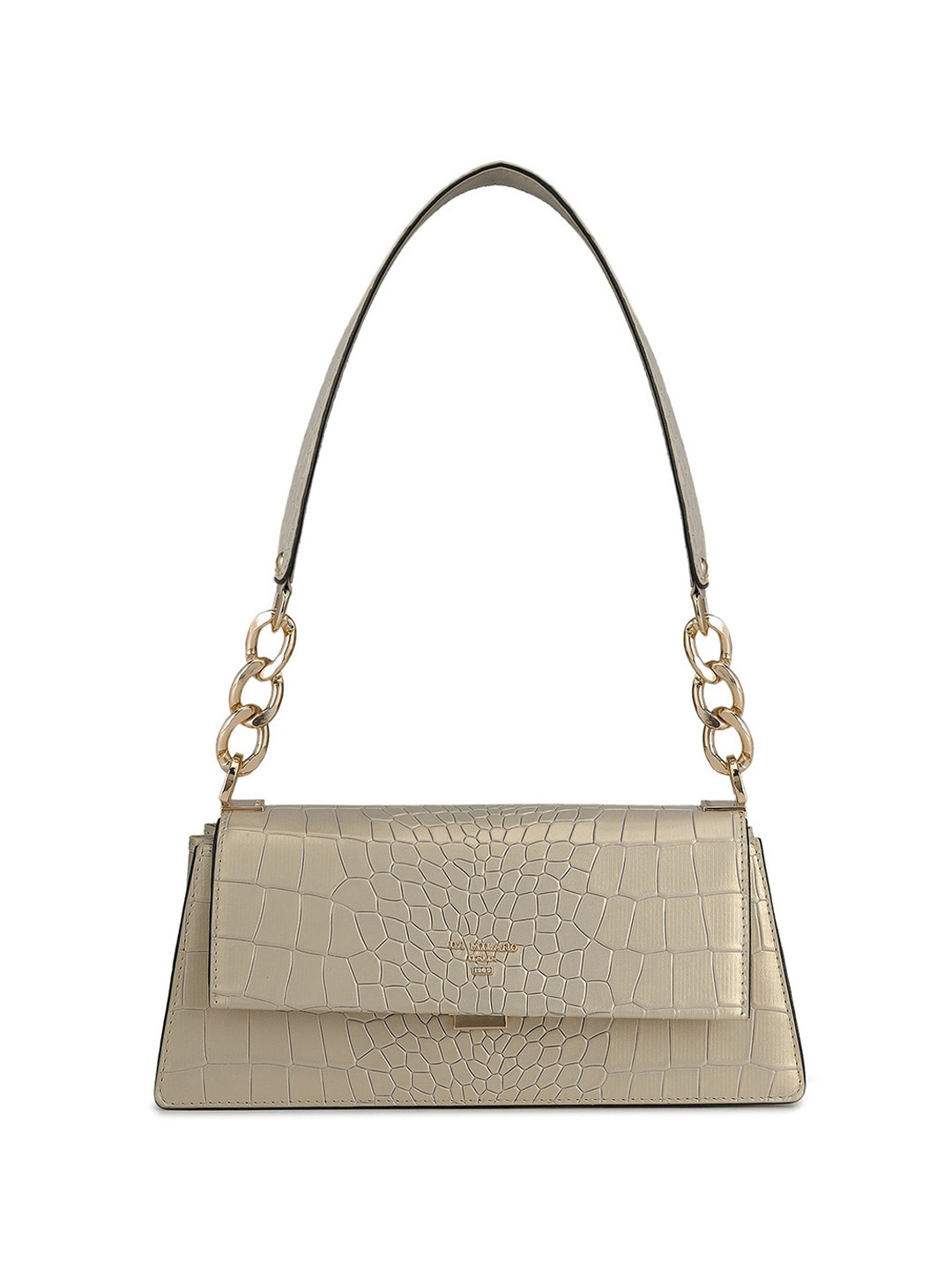 

Da Milano Textured Structured Leather Shoulder Bag, White