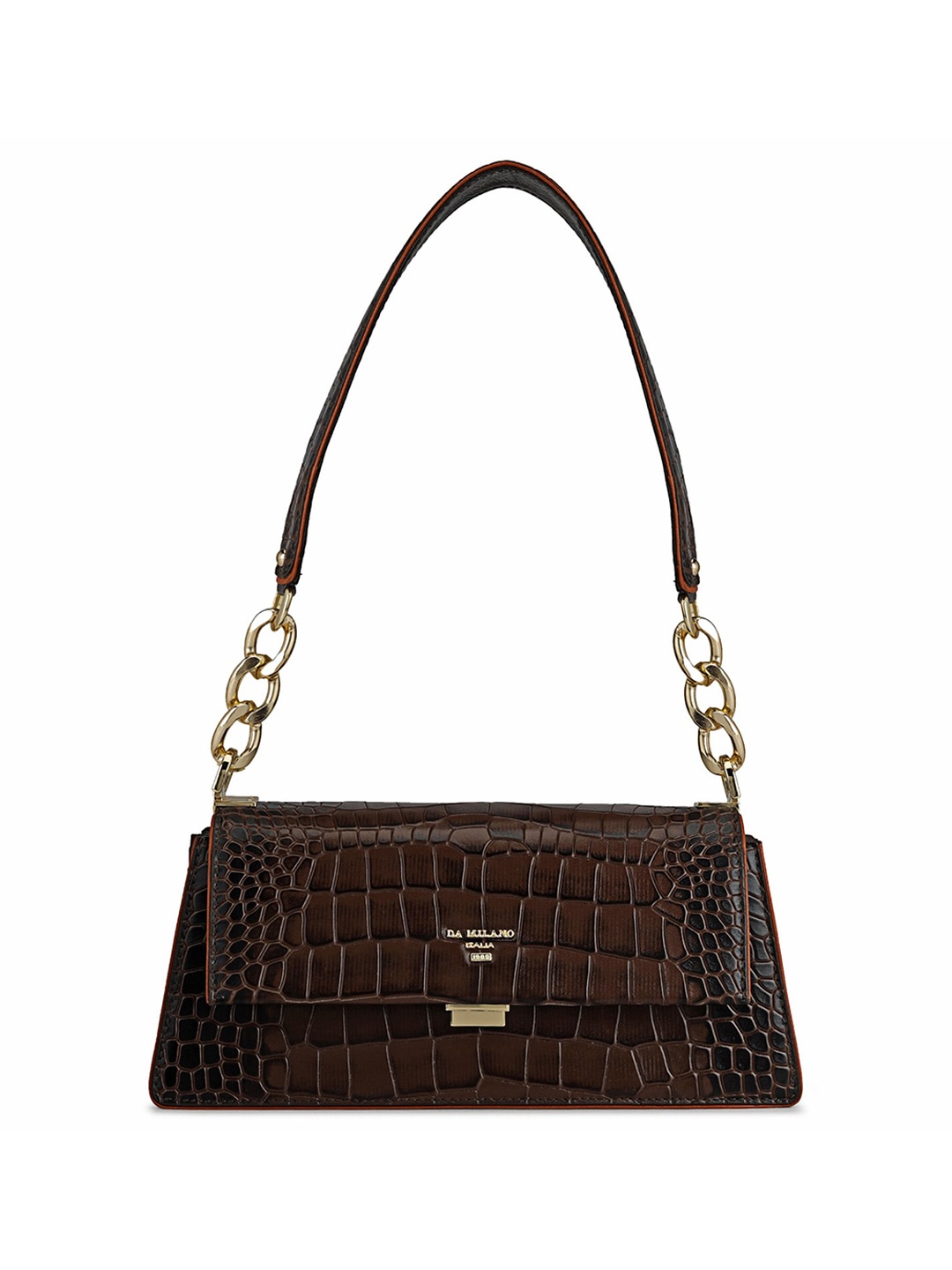 

Da Milano Textured Leather Shoulder Bag, Brown