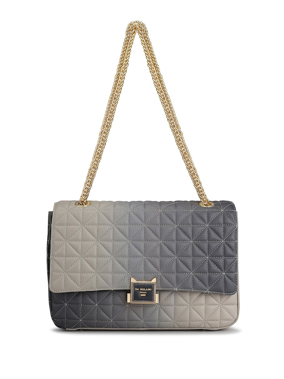 

Da Milano Colourblocked Quilted Leather Shoulder Bag, Grey