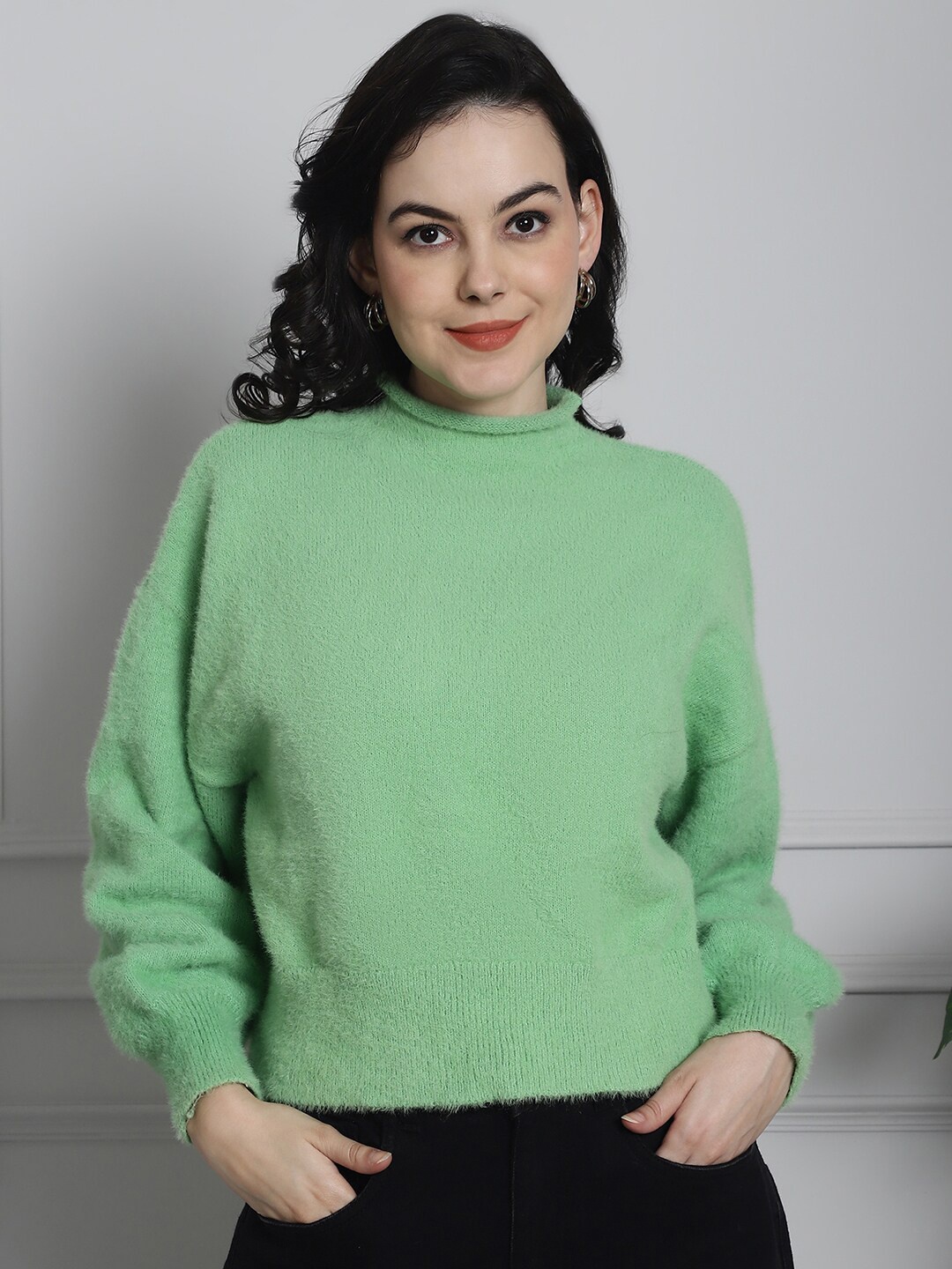 

NoBarr Long Sleeves Acrylic Pullover, Green