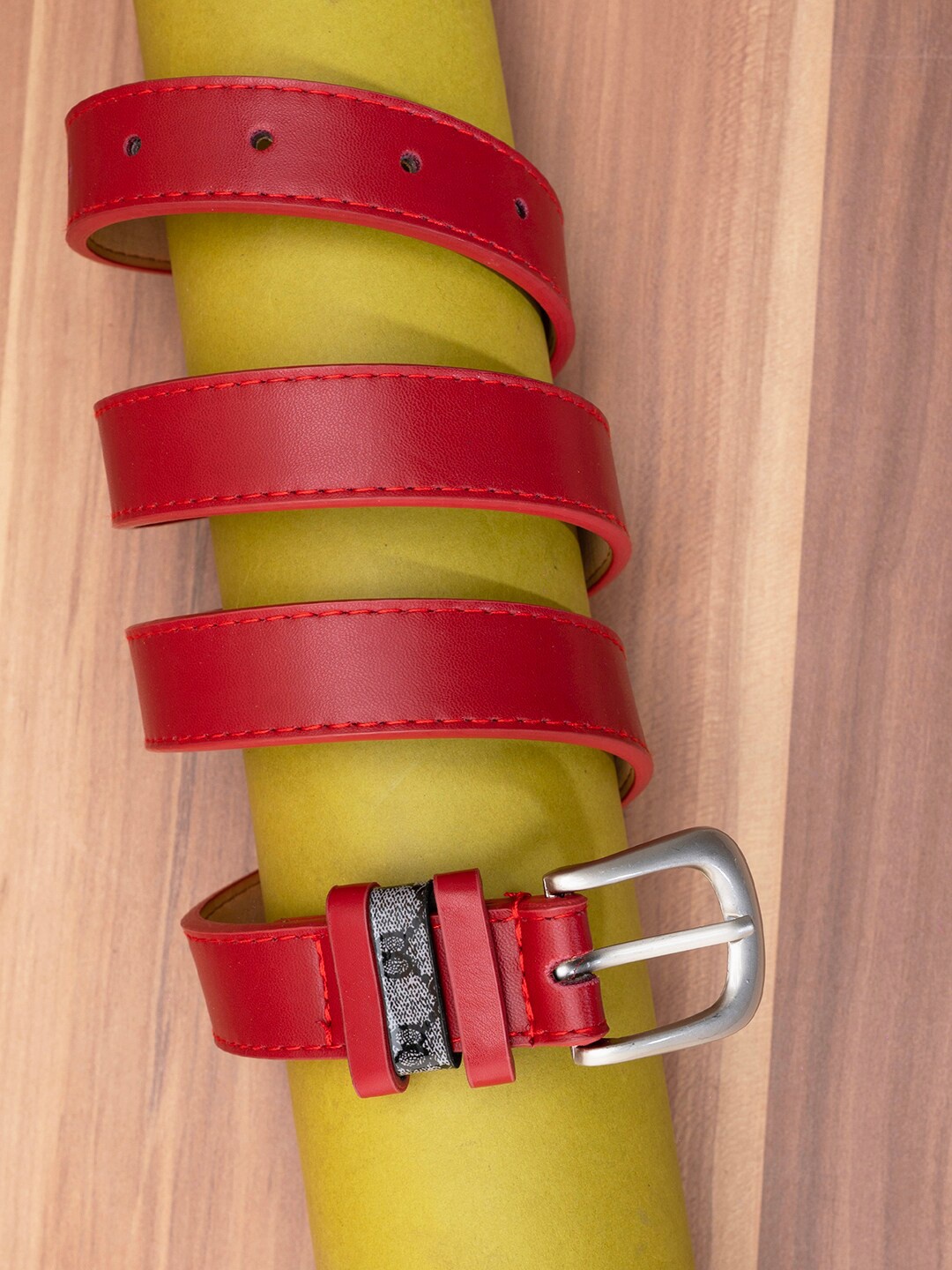 

BuckleUp Women Slim Belt, Red