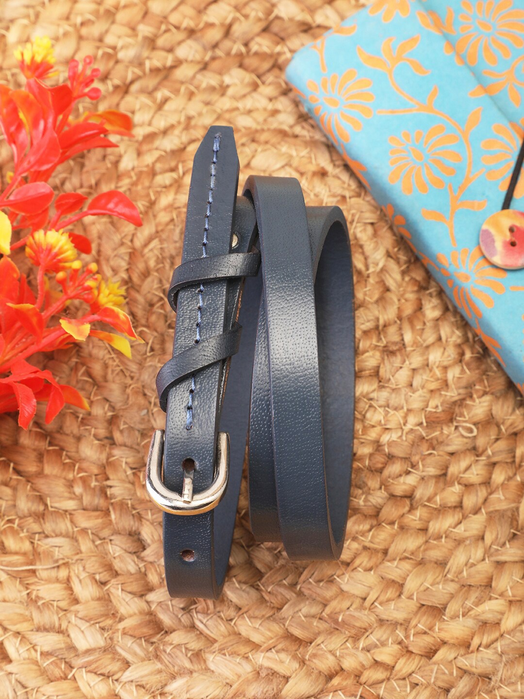 

BuckleUp Women Slim Belt, Blue