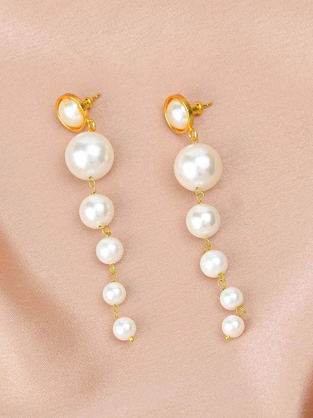 

ZURII Gold Plated Beaded Drop Earrings