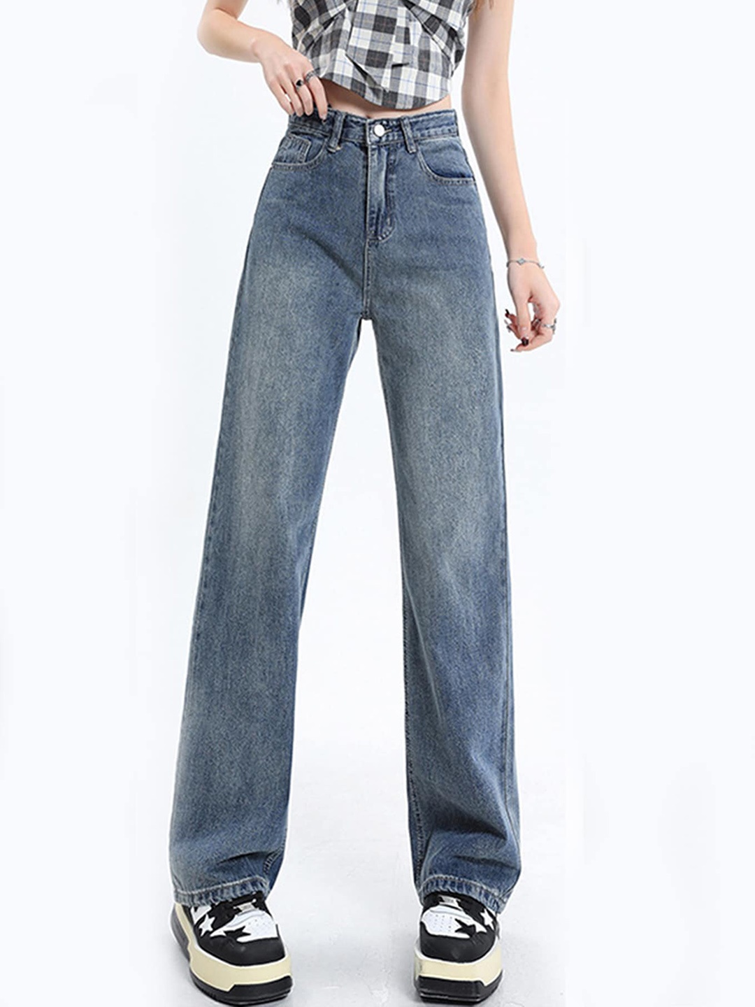

LULU & SKY Women Regular Fit High-Rise Cotton Jeans, Blue