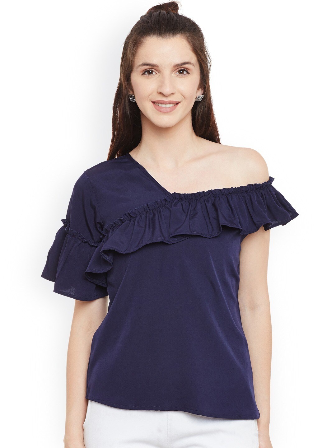 

BAESD One Shoulder Top, Navy blue