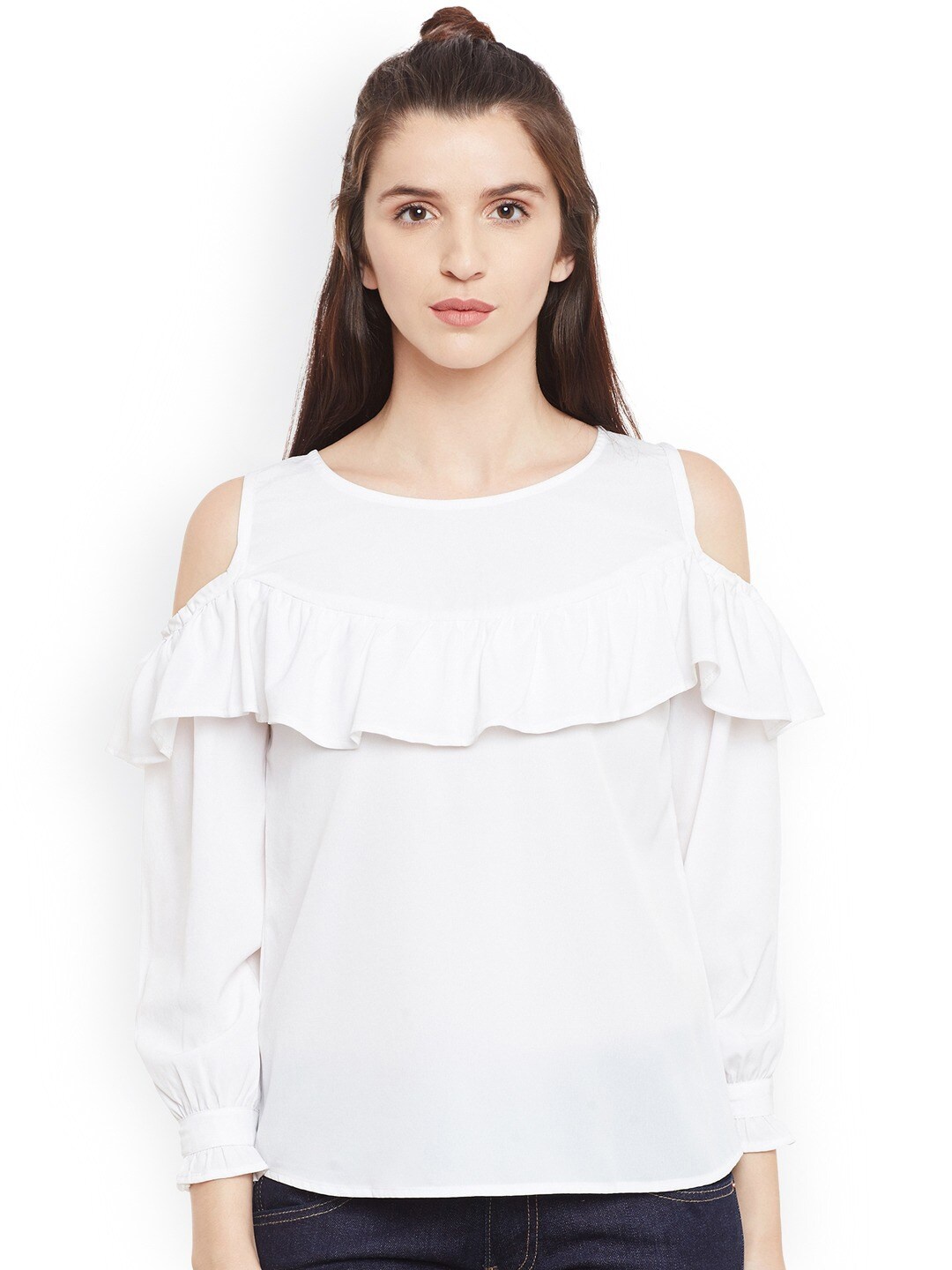 

BAESD Ruffled Regular Top, White