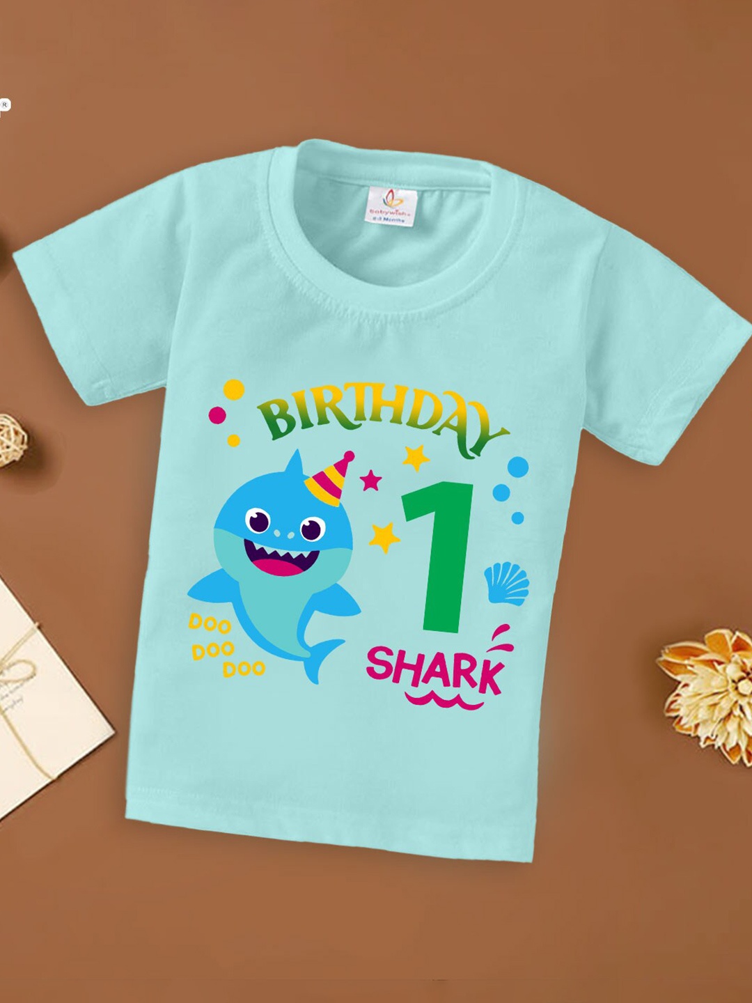 

Babywish Infants First Birthday Typography Printed Cotton T-Shirt, Sea green