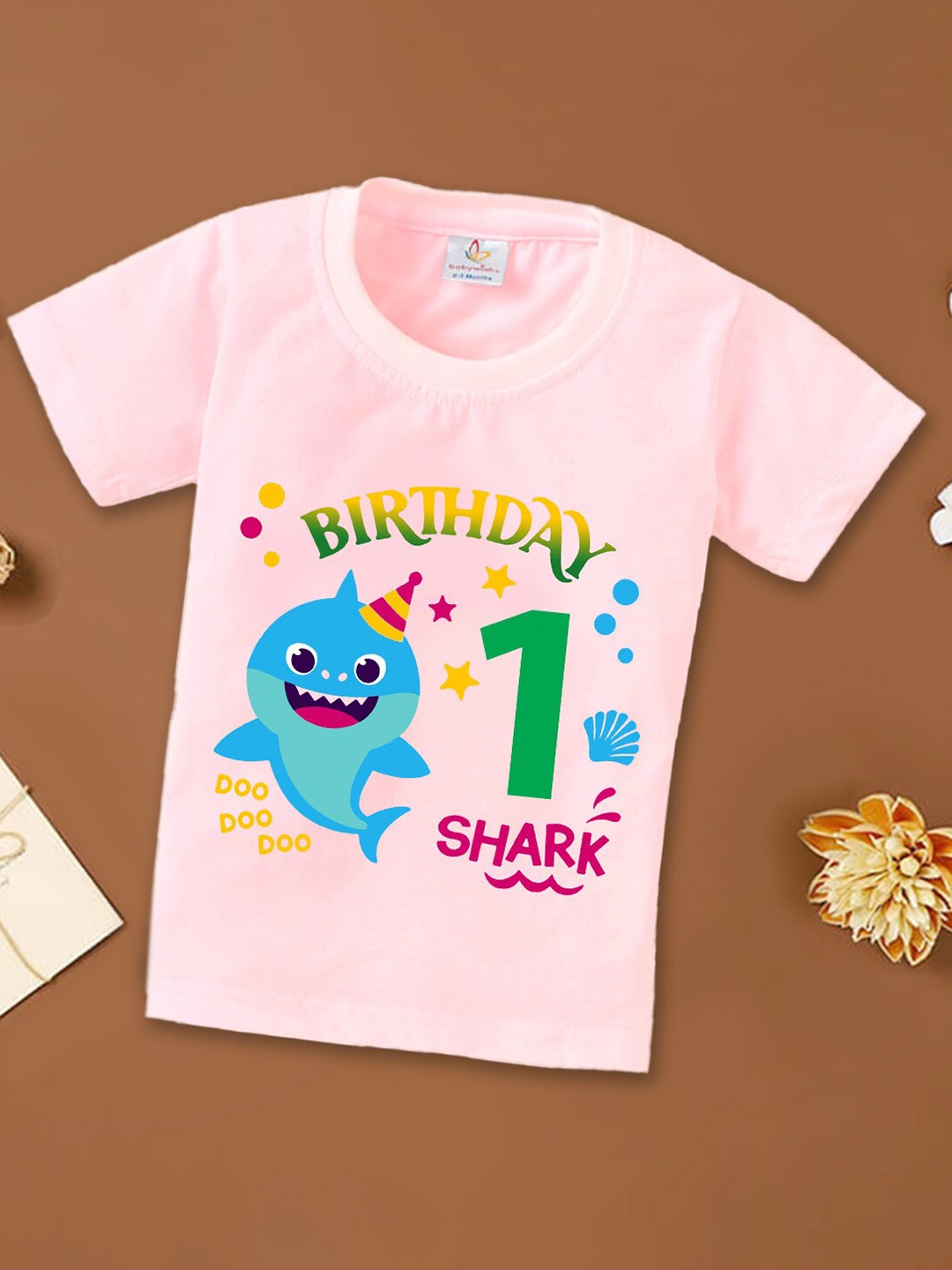 

Babywish Infants First Birthday Typography Printed Cotton T-Shirt, Pink
