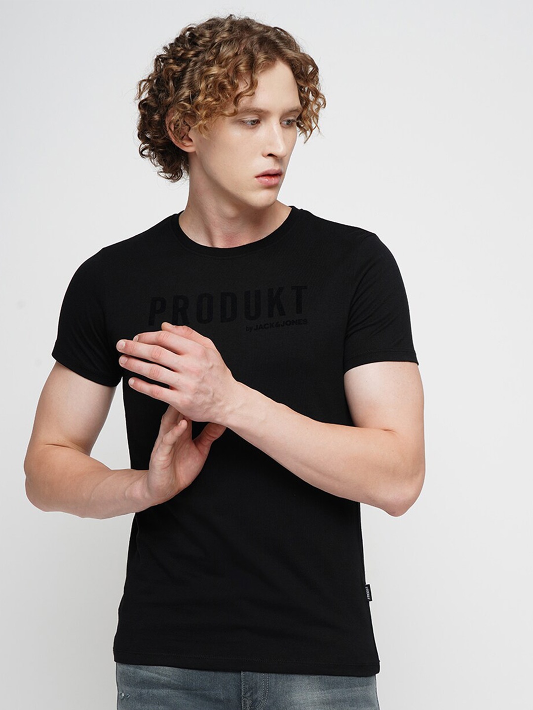 

Jack & Jones Round Neck Cotton T-shirt, Black
