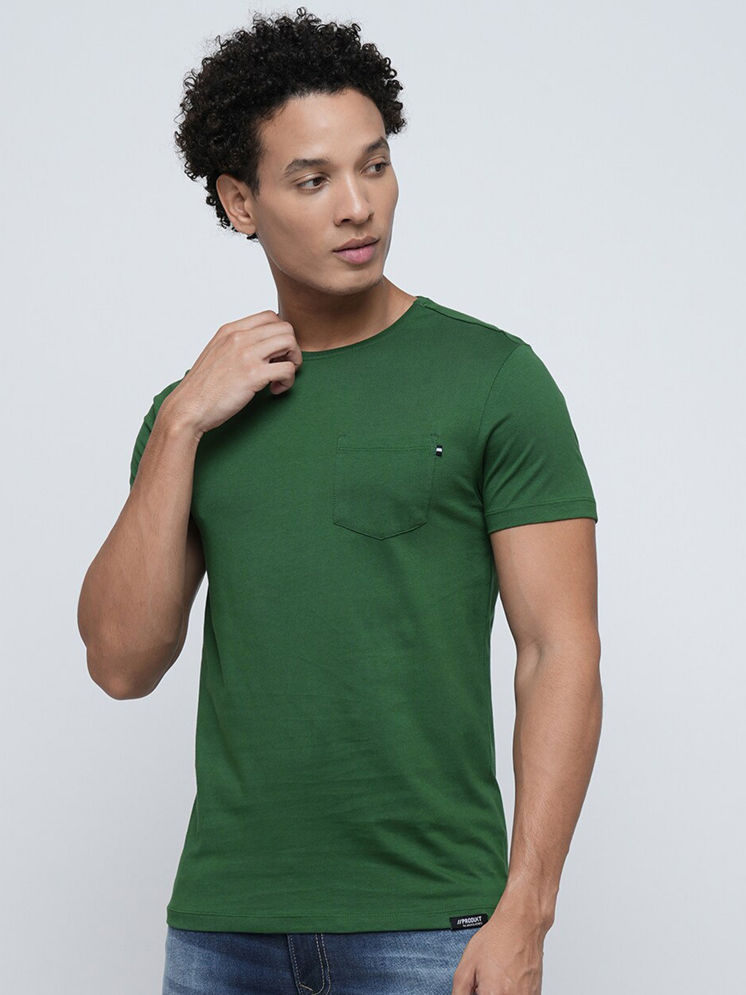 

Jack & Jones Round Neck Slim Fit Pure Cotton T-Shirt, Olive