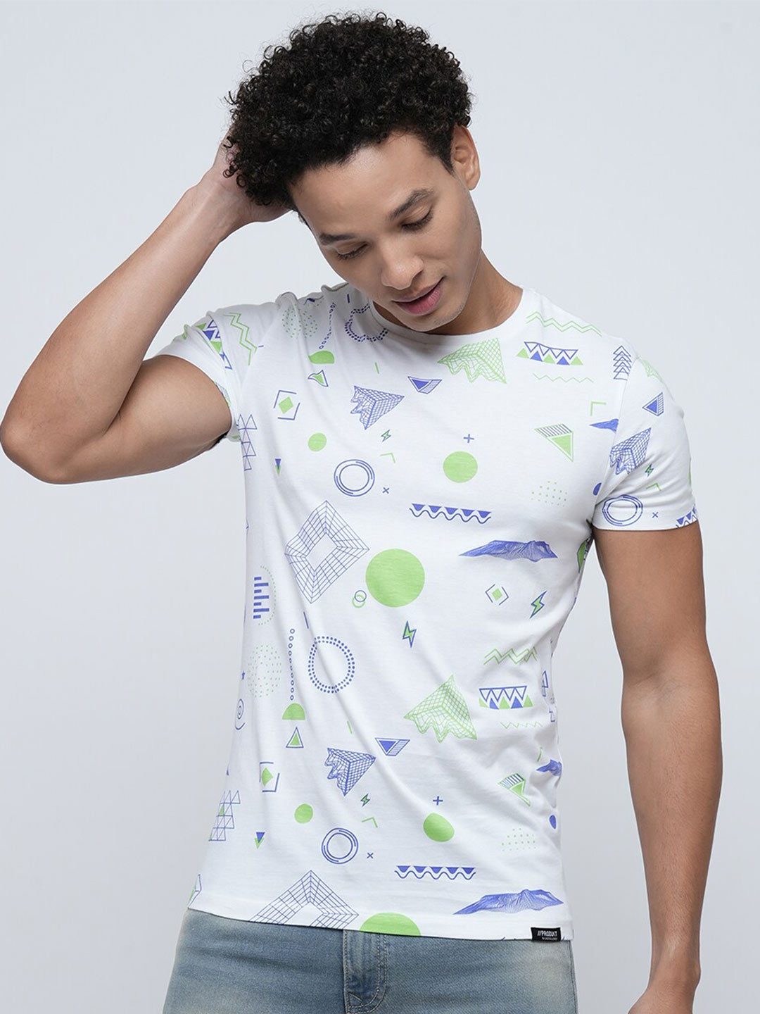 

Jack & Jones Conversational Printed Slim Fit Cotton T-shirt, White