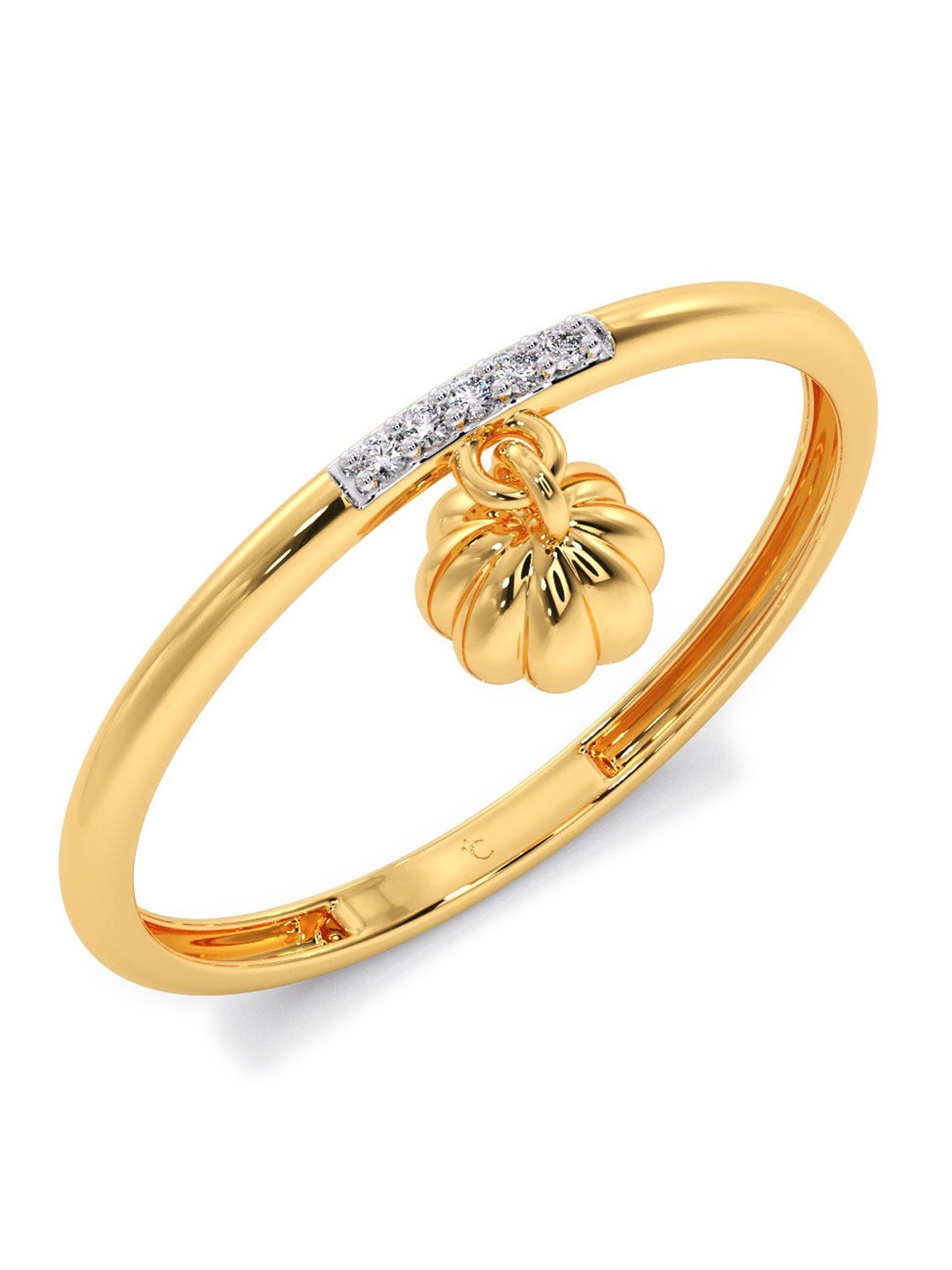 

CANDERE A KALYAN JEWELLERS COMPANY 18KT Gold Diamond Studded Ring-0.91 g