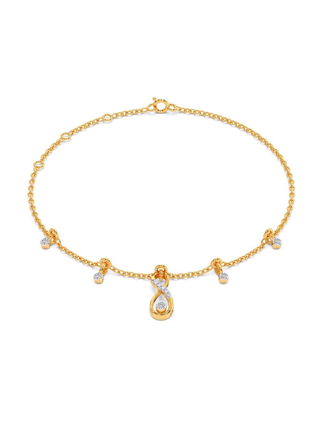 

CANDERE A KALYAN JEWELLERS COMPANY 18KT Gold Diamond Studded Bracelet-1.94gm