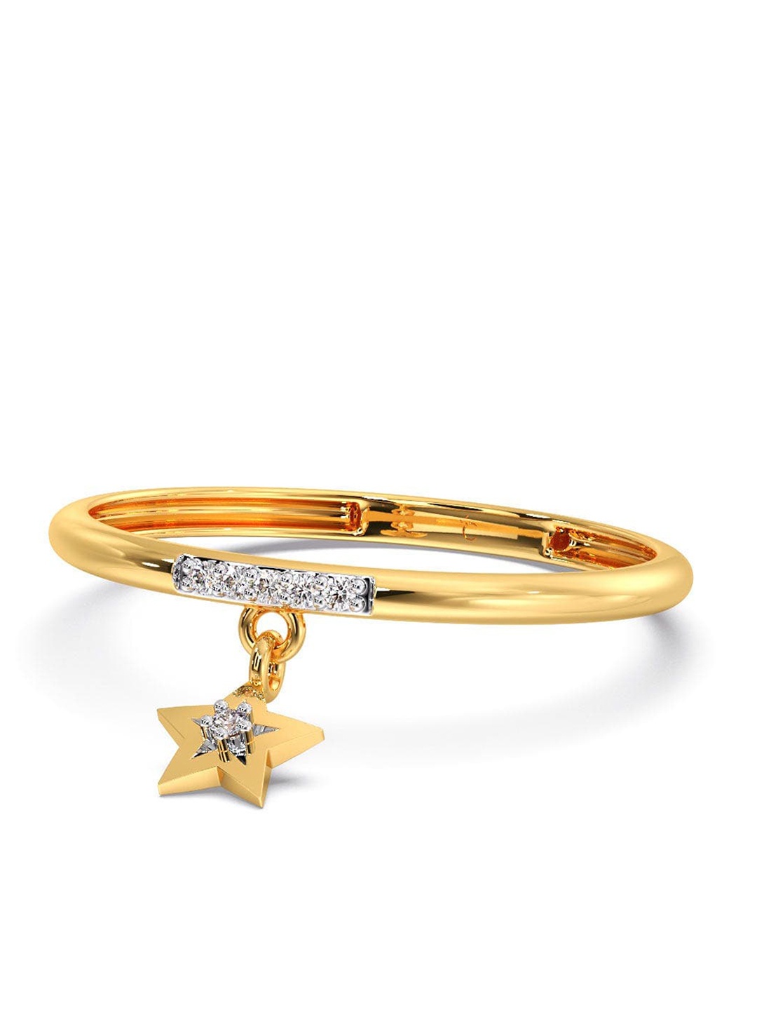 

CANDERE A KALYAN JEWELLERS COMPANY 14KT Gold Diamond Ring-0.78gm