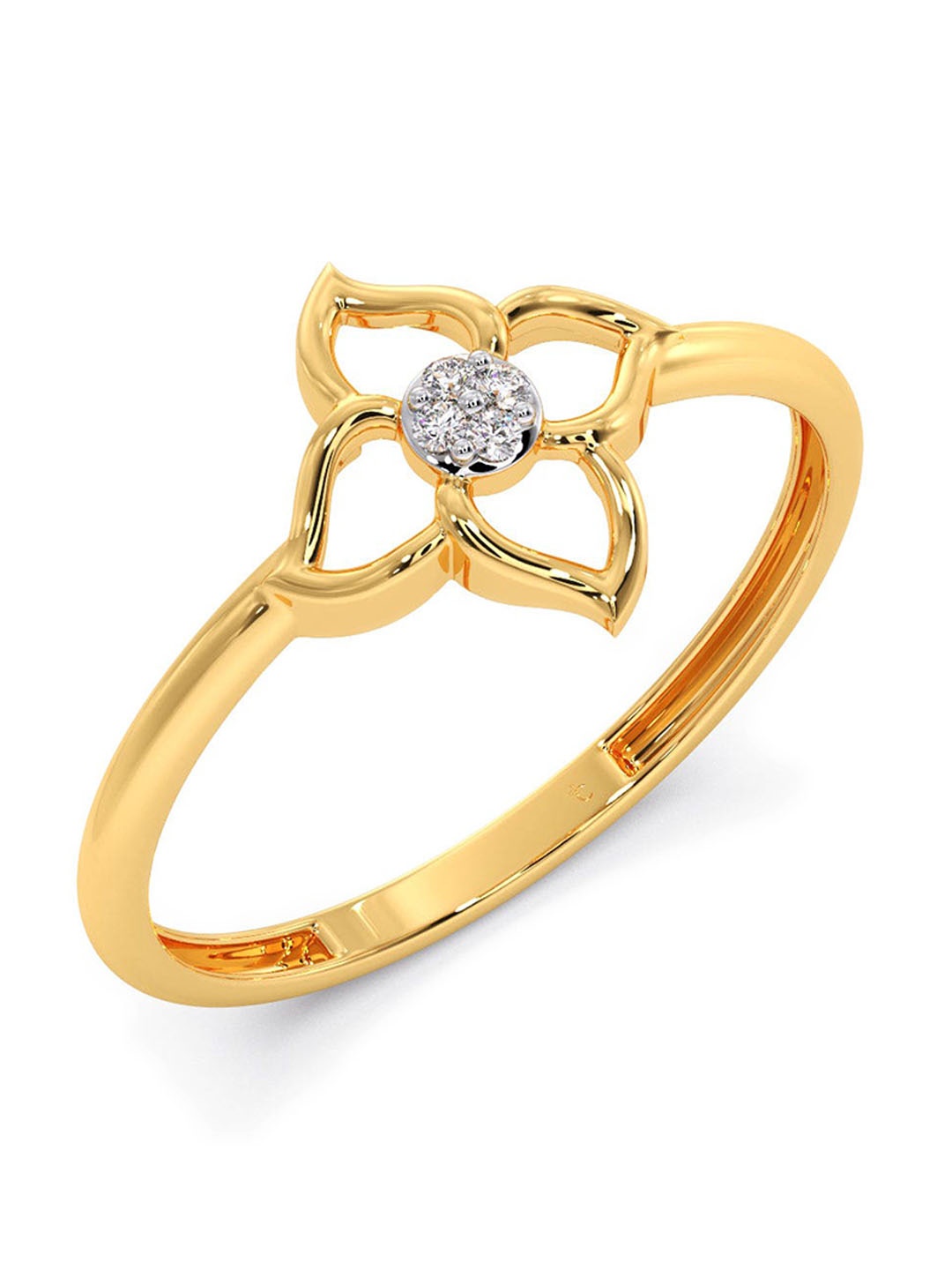 

CANDERE A KALYAN JEWELLERS COMPANY 18KT Gold Diamond Studded Ring-0.83gm