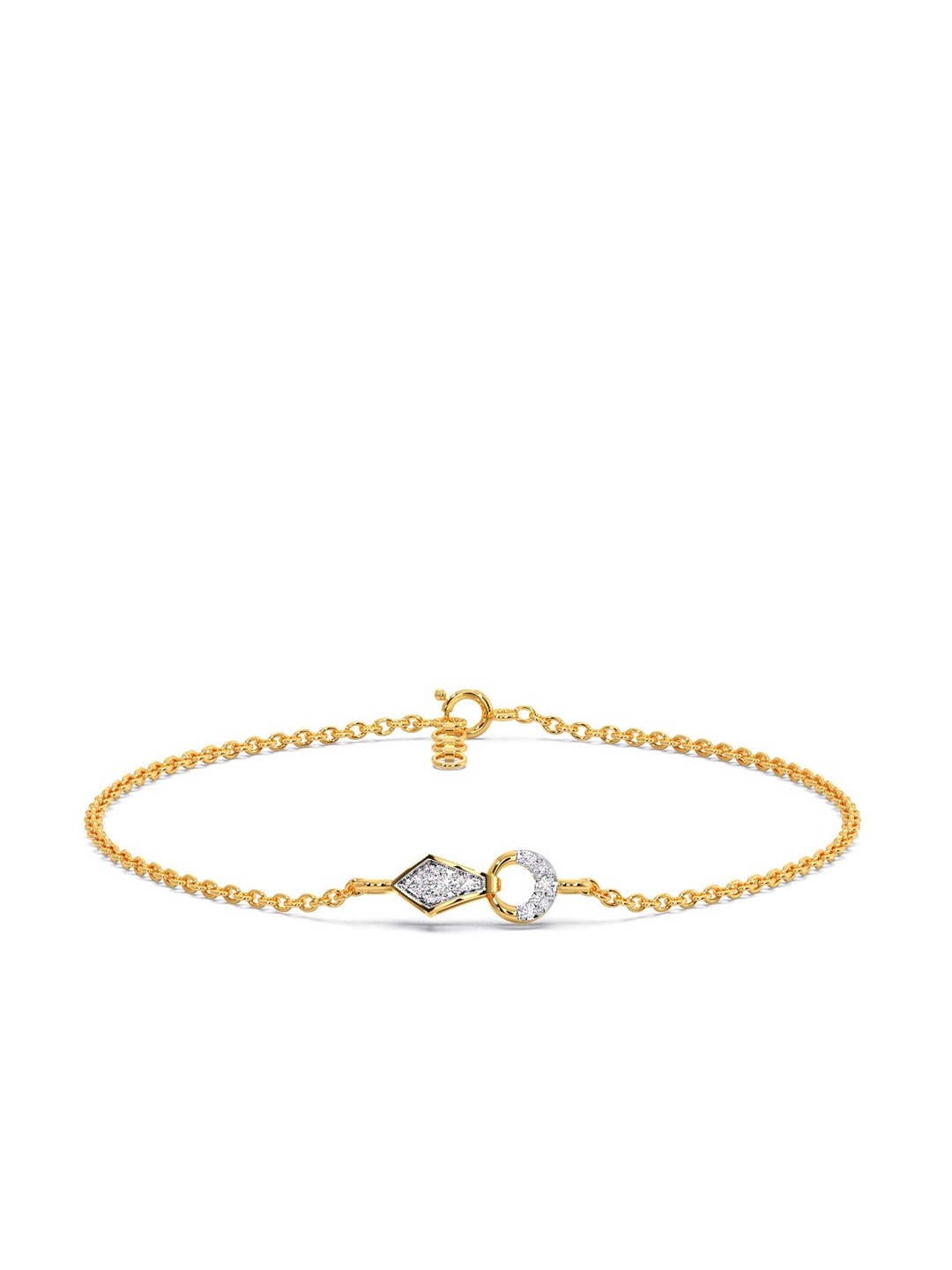 

CANDERE A KALYAN JEWELLERS COMPANY 14KT Gold Diamond Studded Bracelet-1.28 g