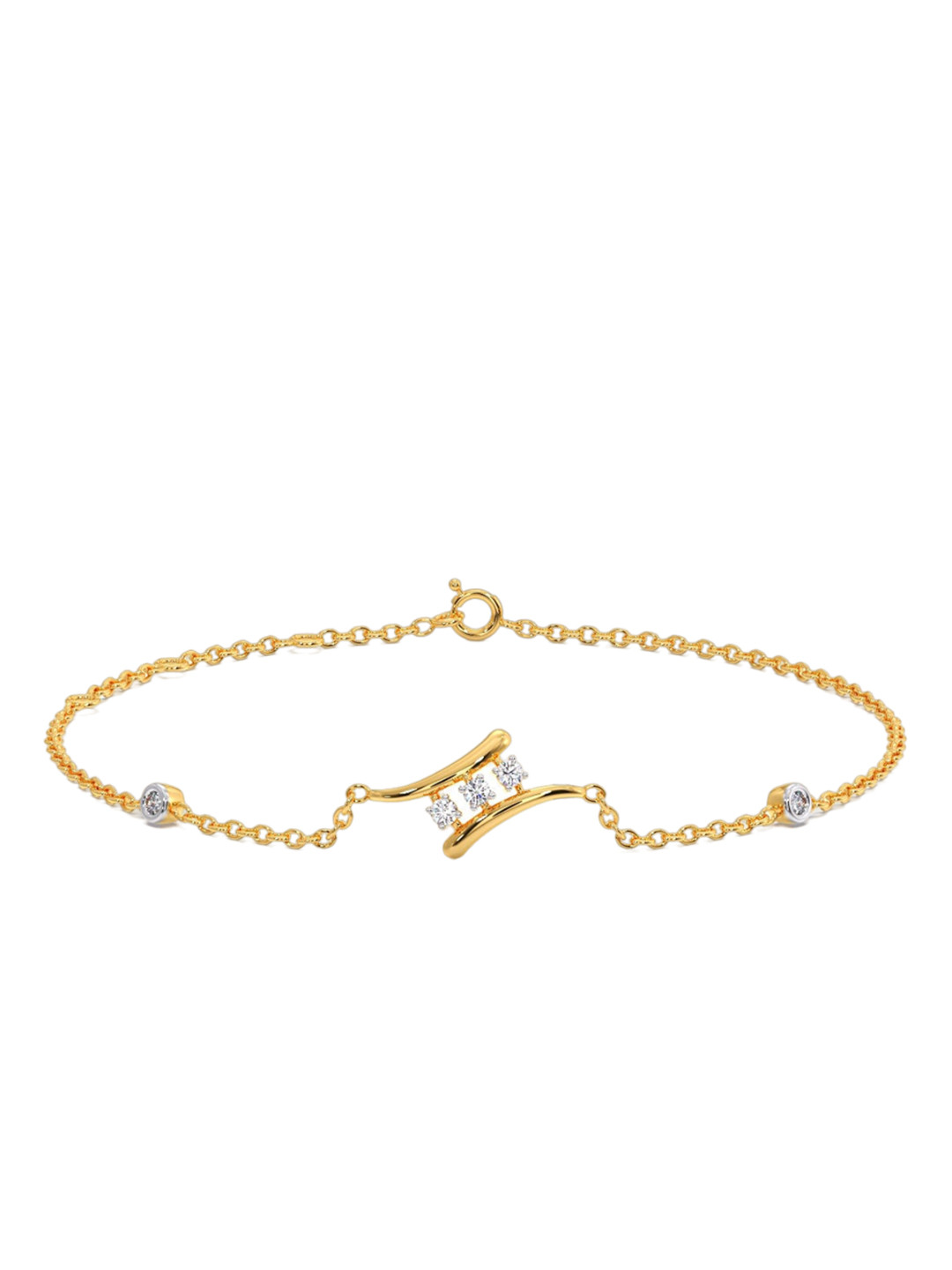

CANDERE A KALYAN JEWELLERS COMPANY 14KT Gold Diamond Bracelet-1.28gm
