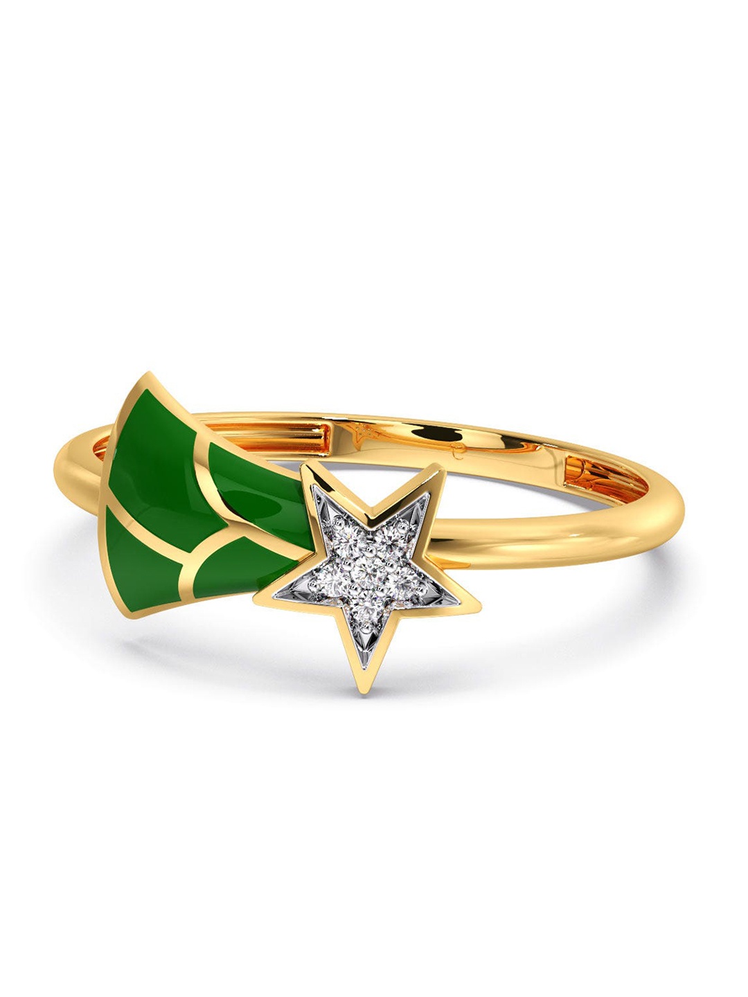 

CANDERE A KALYAN JEWELLERS COMPANY 18KT Gold Diamond Studded Ring-0.98 g