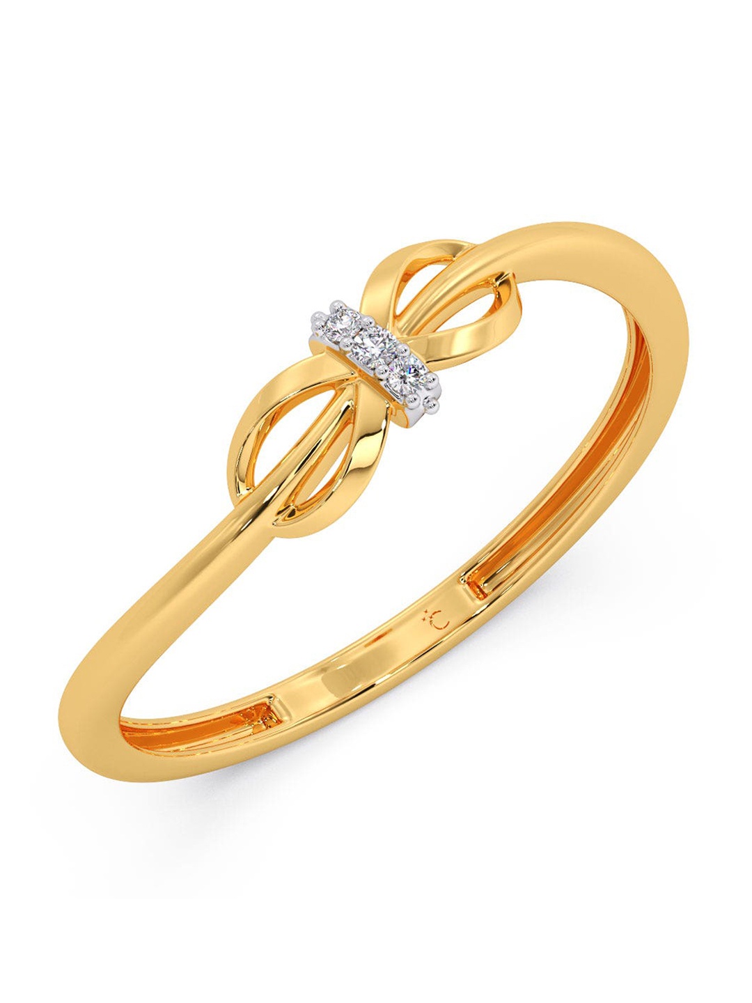 

CANDERE A KALYAN JEWELLERS COMPANY 14KT Gold Diamond Ring-0.81gm