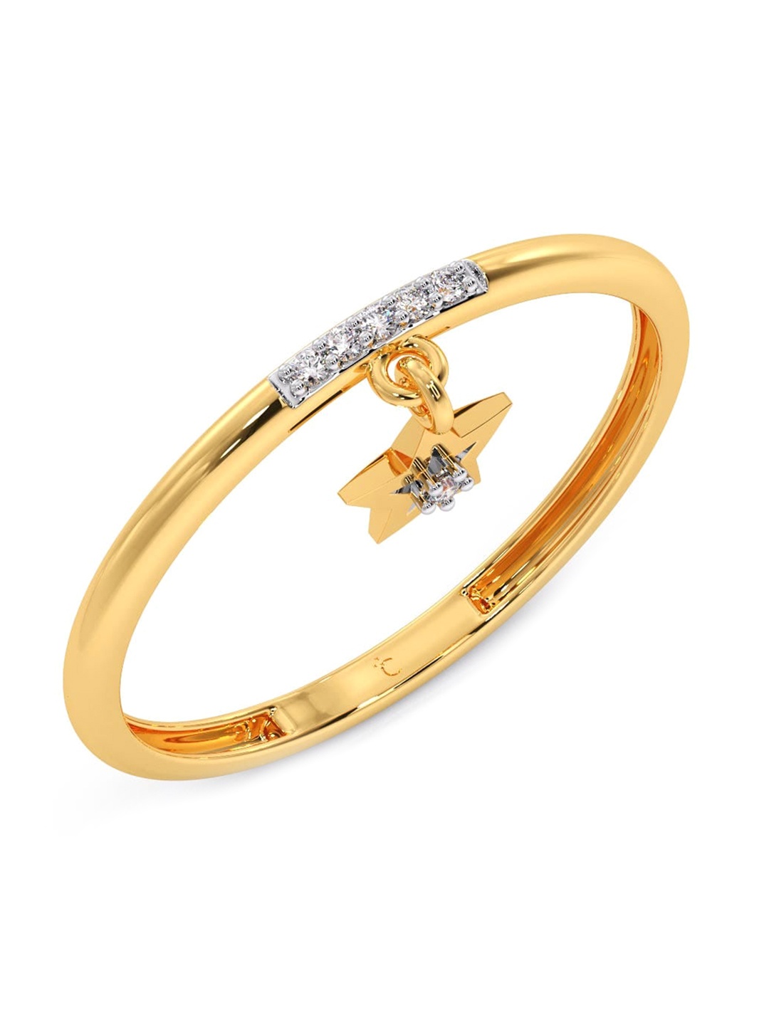 

CANDERE A KALYAN JEWELLERS COMPANY 18KT Gold Diamond Studded Ring-1.01 g