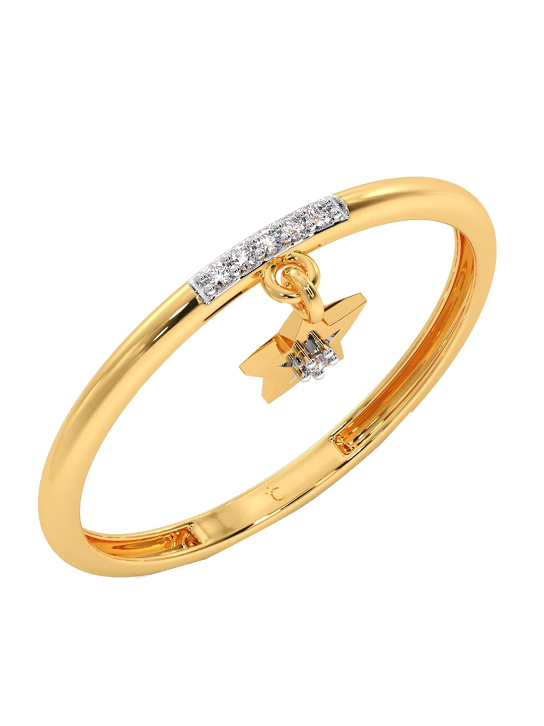 

CANDERE A KALYAN JEWELLERS COMPANY 14KT Gold Diamond Ring-0.73gm
