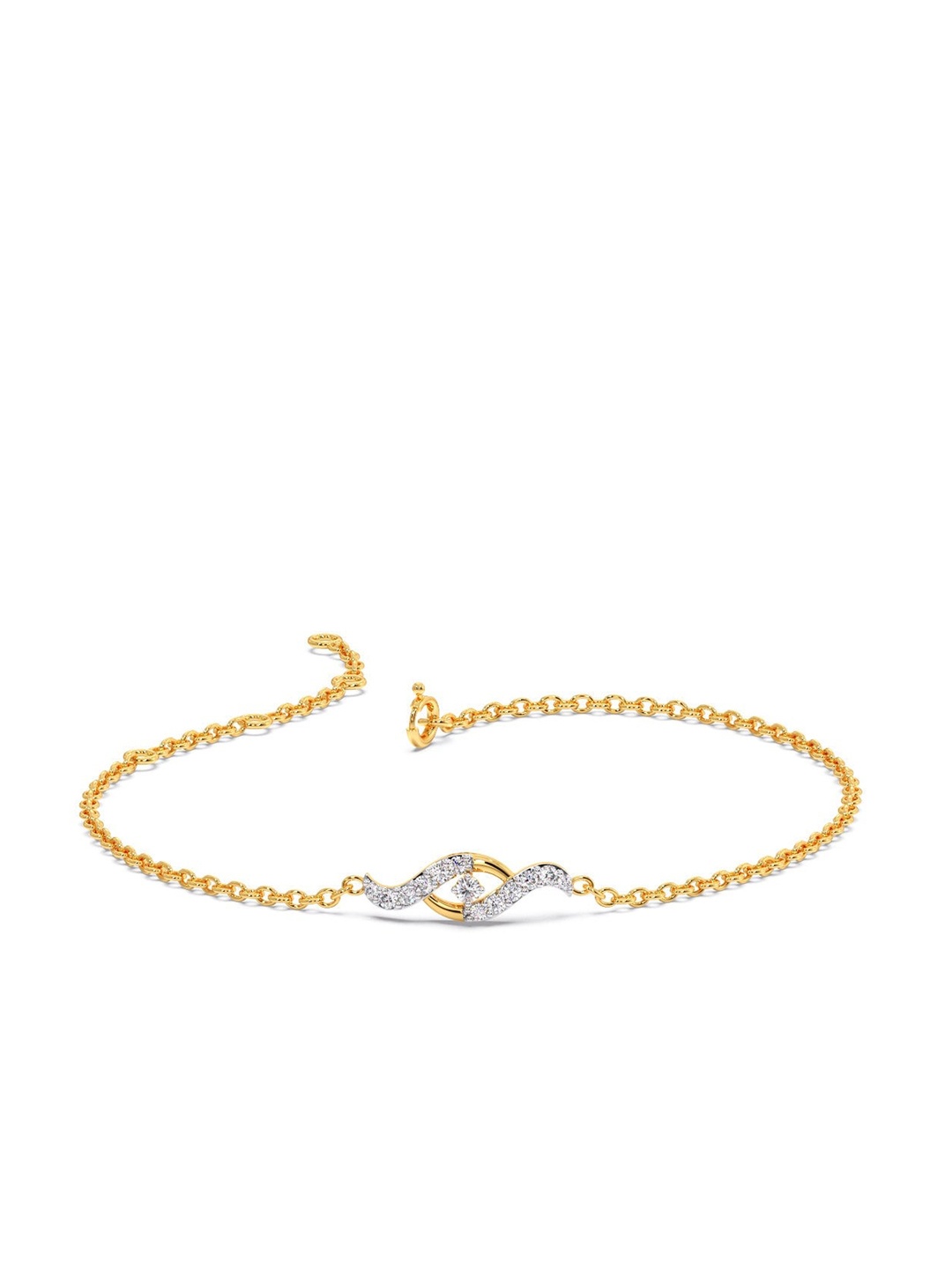 

CANDERE A KALYAN JEWELLERS COMPANY 14KT Gold Diamond Bracelet-1.58gm