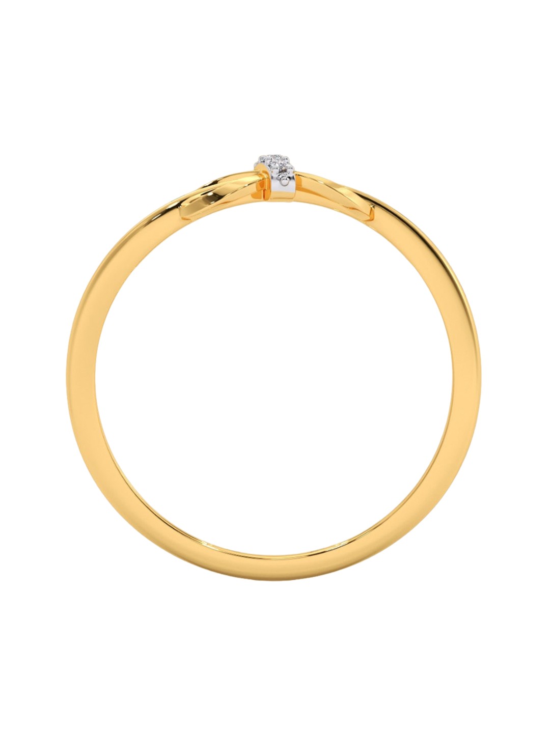 

CANDERE A KALYAN JEWELLERS COMPANY 14KT Gold Diamond Studded Ring-0.89gm