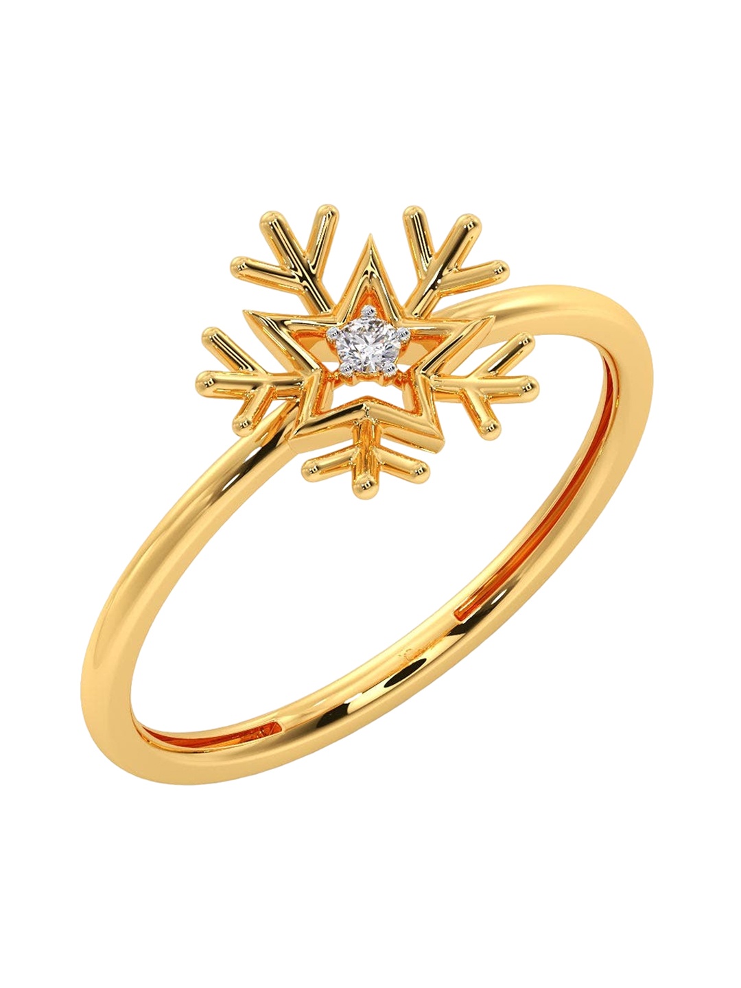 

CANDERE A KALYAN JEWELLERS COMPANY 18KT Gold Diamond Studded Ring-1.22 g