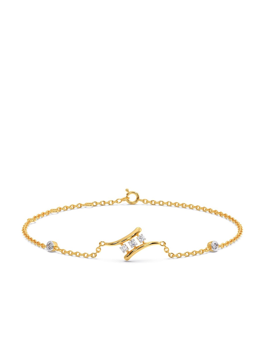 

CANDERE A KALYAN JEWELLERS COMPANY 18KT Gold Diamond Studded Bracelet-1.39gm