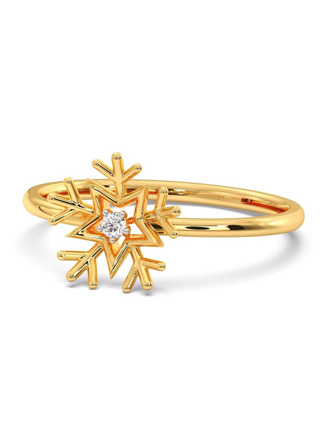 

CANDERE A KALYAN JEWELLERS COMPANY 14KT Gold Diamond Studded Ring-1.05 g