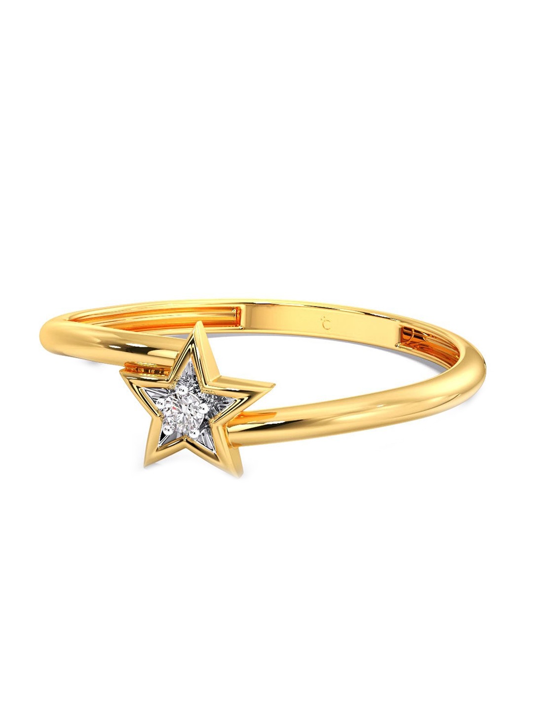

CANDERE A KALYAN JEWELLERS COMPANY 14KT Gold Diamond Ring-0.7gm