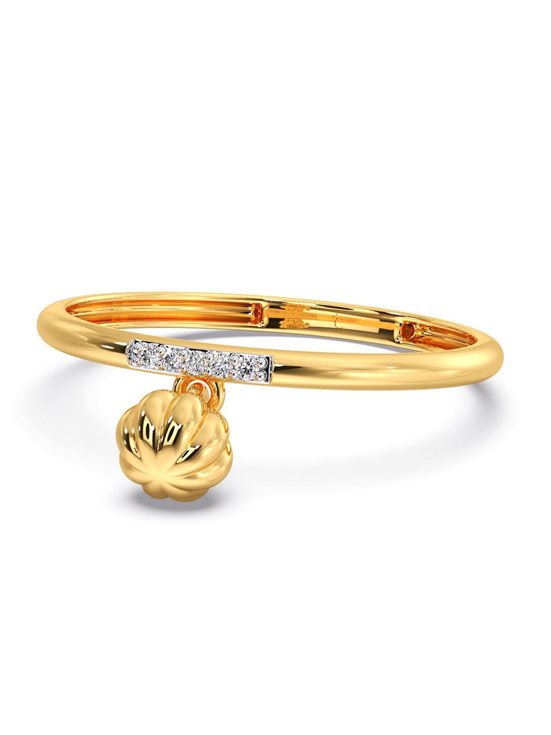 

CANDERE A KALYAN JEWELLERS COMPANY 18KT Gold Diamond Studded Ring-0.98 g