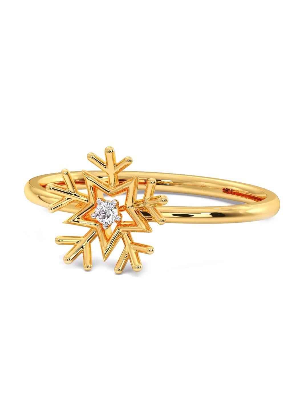 

CANDERE A KALYAN JEWELLERS COMPANY 18KT Gold Diamond Studded Ring-1.34 g