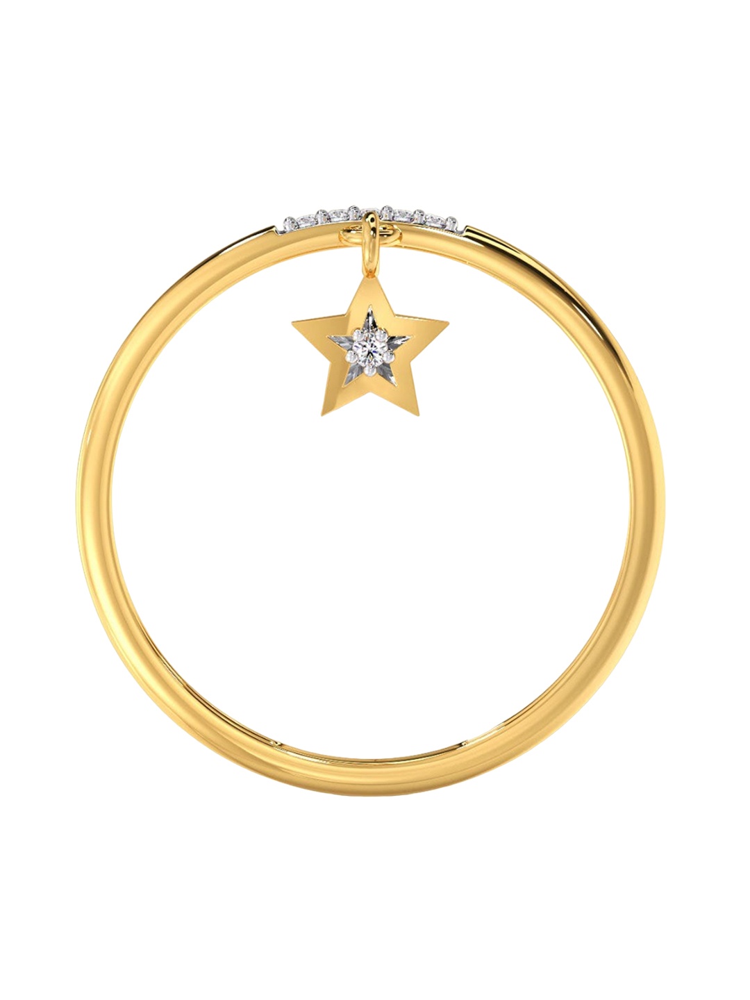 

CANDERE A KALYAN JEWELLERS COMPANY 14KT Gold Diamond Ring-0.7gm