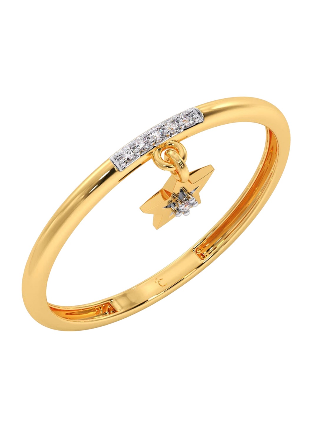 

CANDERE A KALYAN JEWELLERS COMPANY 18KT Gold Diamond Ring -0.91gm
